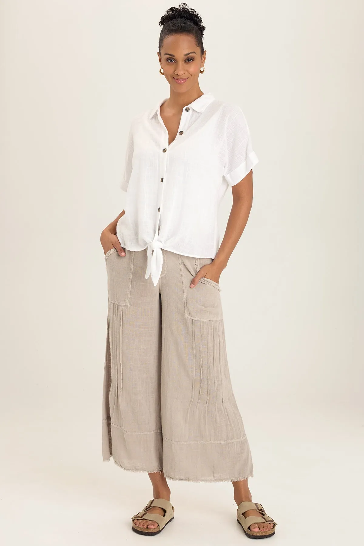 Gauze Teagan Tie Top Stretchable Material CoolingChannelFabric