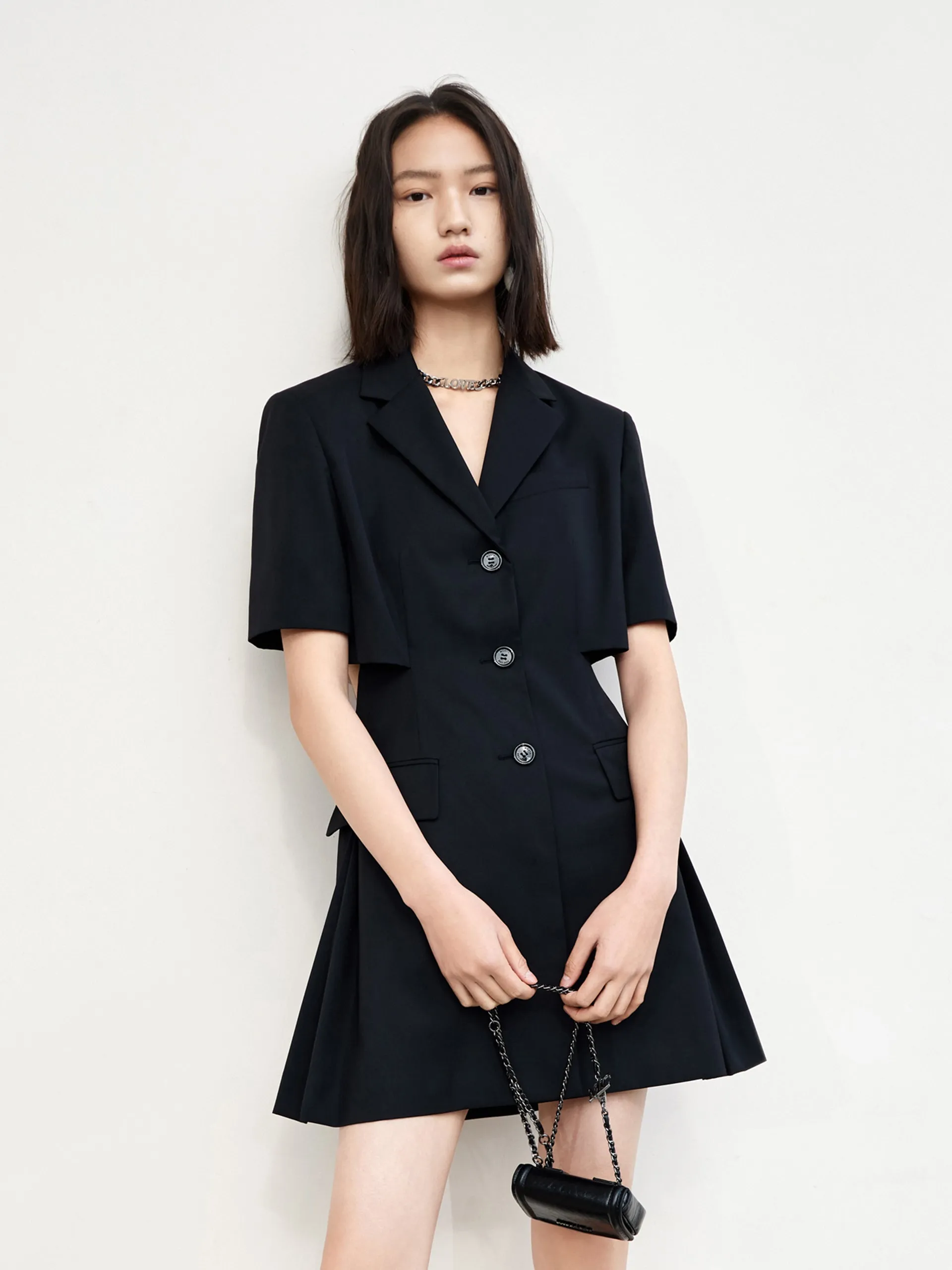 Wool Blend Cutout Suit Dress Effortless chic dress Versatile Wardrobe