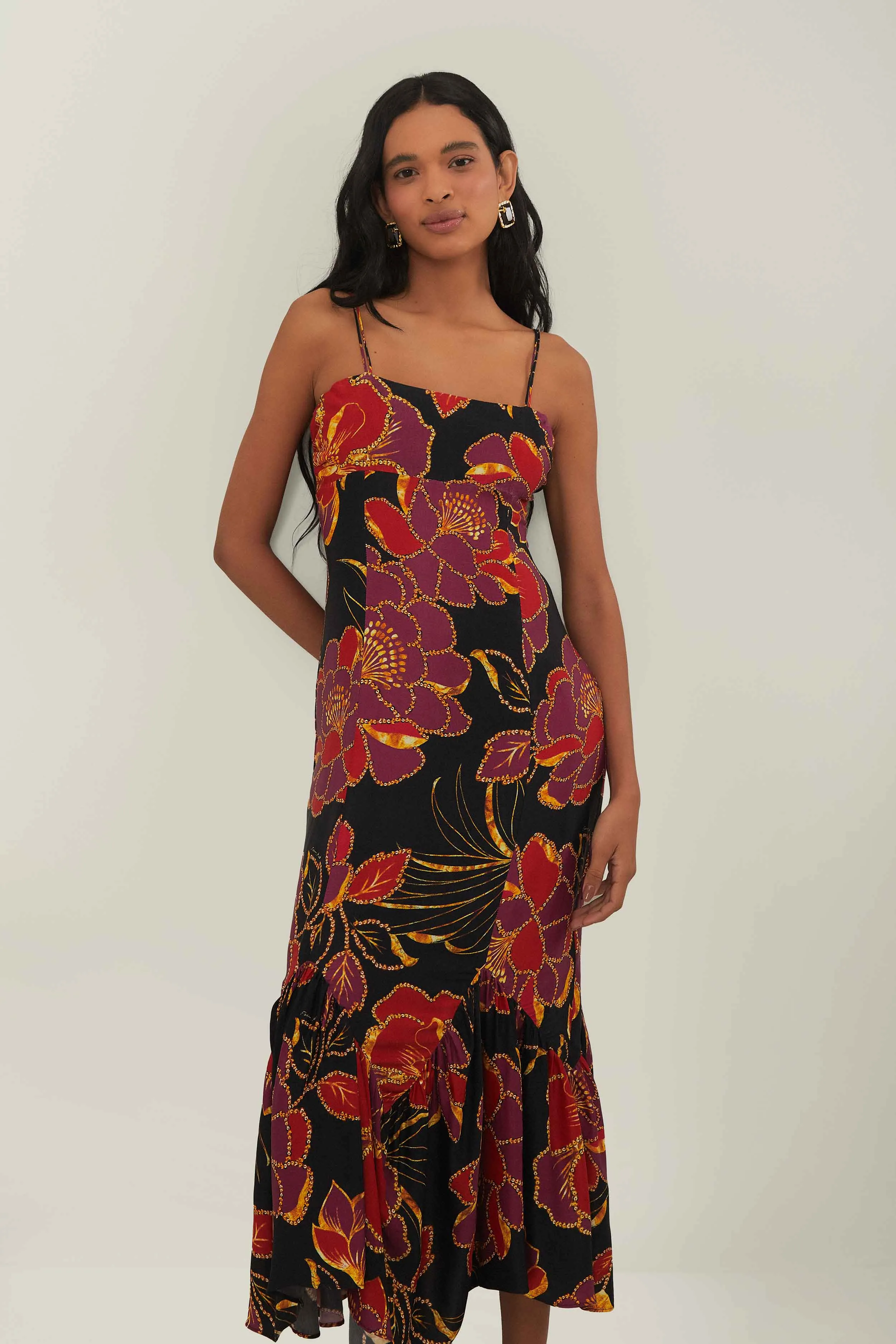 Black Shiny Chita LENZING? ECOVERO? Maxi Dress Dinner Date Garden Lane