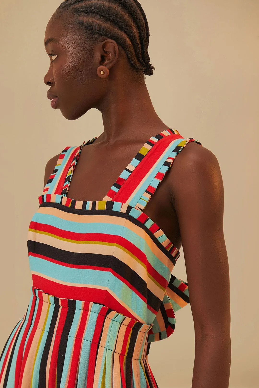 garden party breath easy Color Stripes Sleeveless Maxi Dress