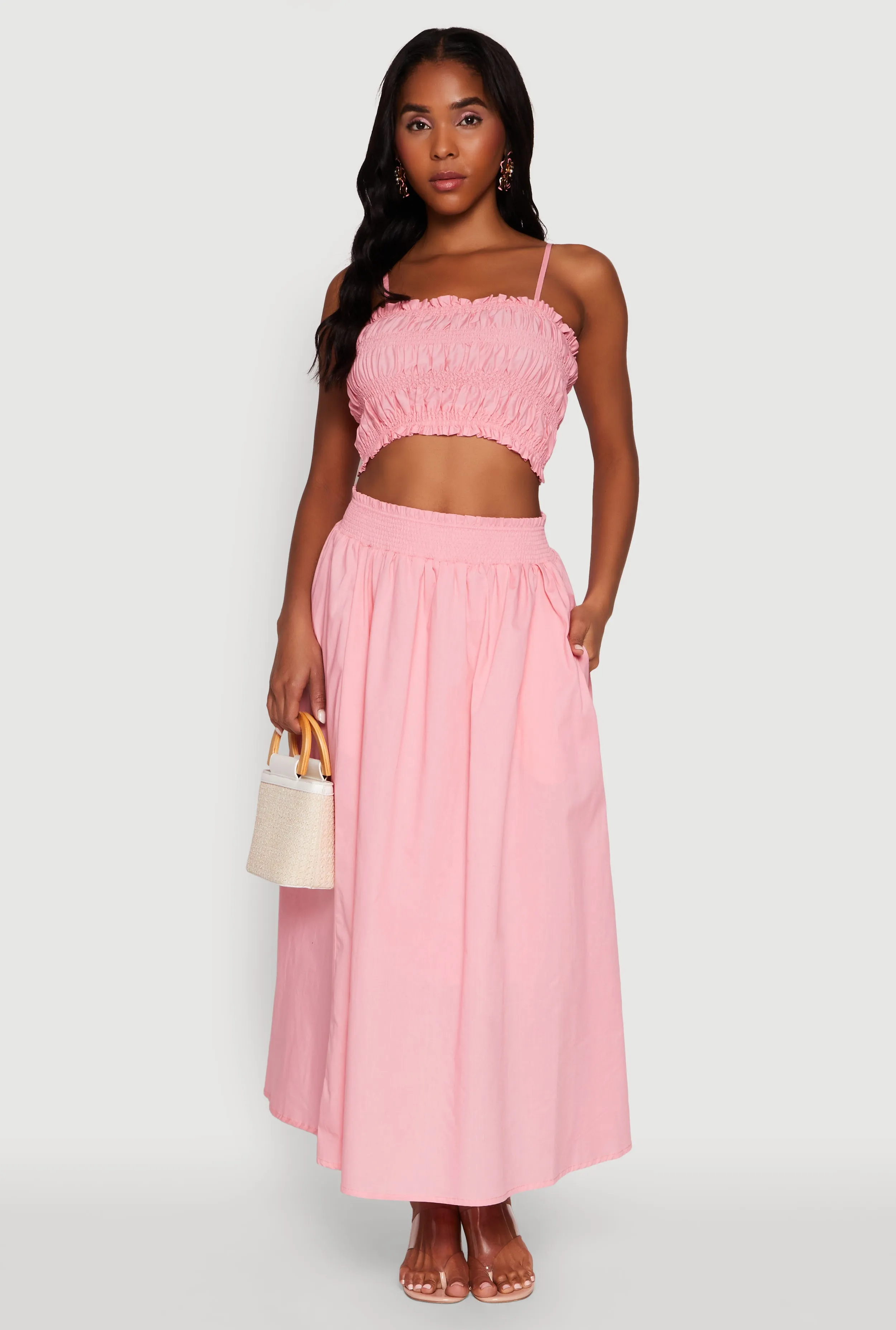 Sustainable Fabric Chic Maxi Circle Skirt with Smocked Waist