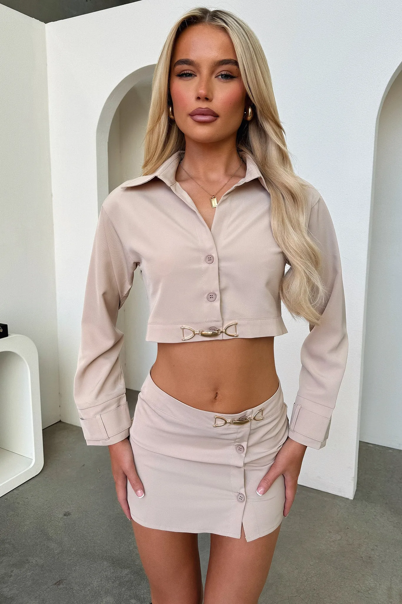 Neat Look Jordan Mini Skirt - Tan