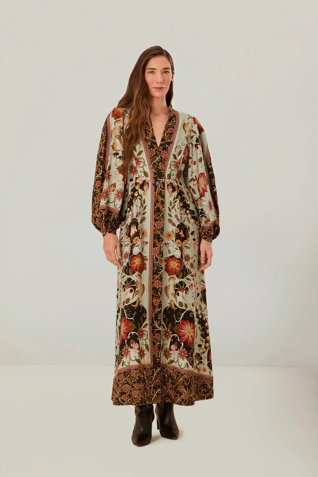 This dress is a versatile option that can be styled in many different ways Heart Glow Blue Flowing Beauty Maxi Dress