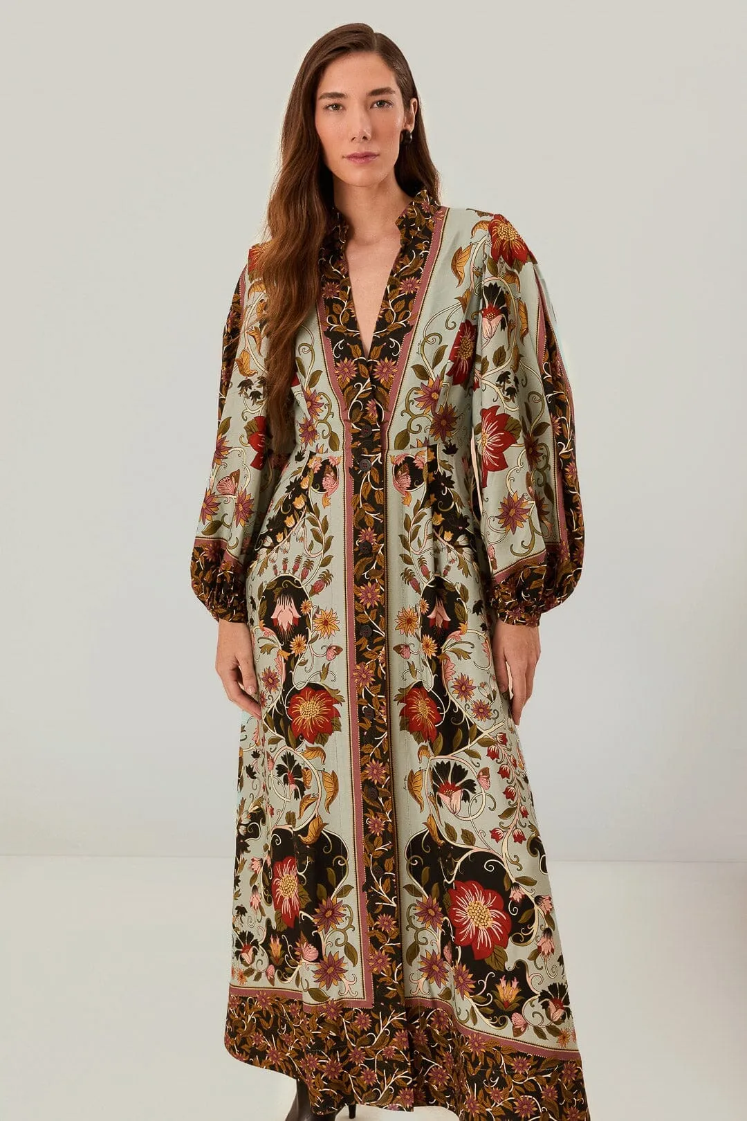 Blue Flowing Beauty Maxi Dress Opal Glow Ocean Arch