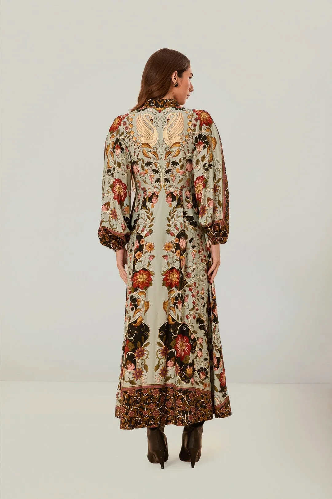 Blue Flowing Beauty Maxi Dress Bead Glow
