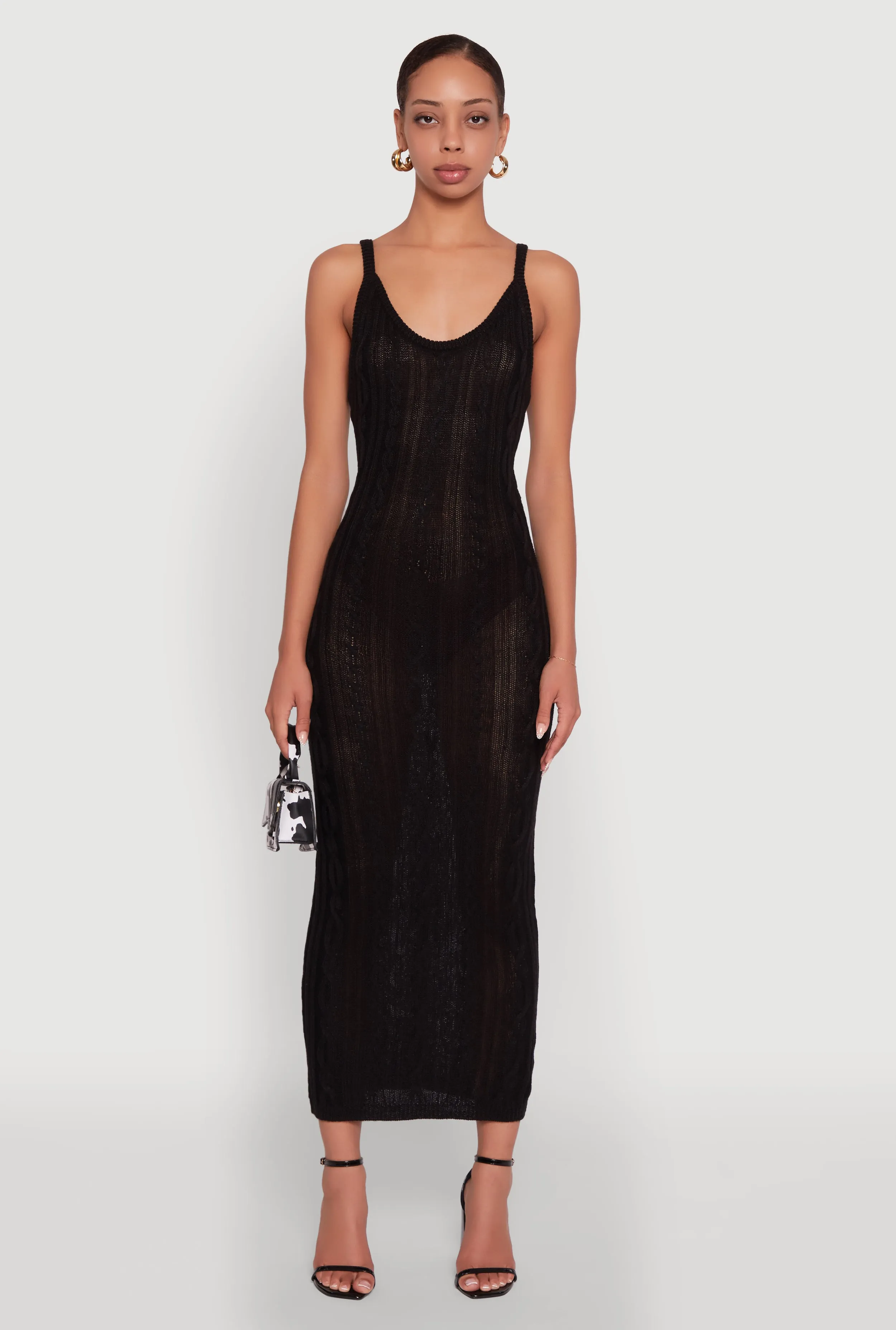 Trendy Cable Knit Sleeveless Maxi Dress Timeless full-length outfit