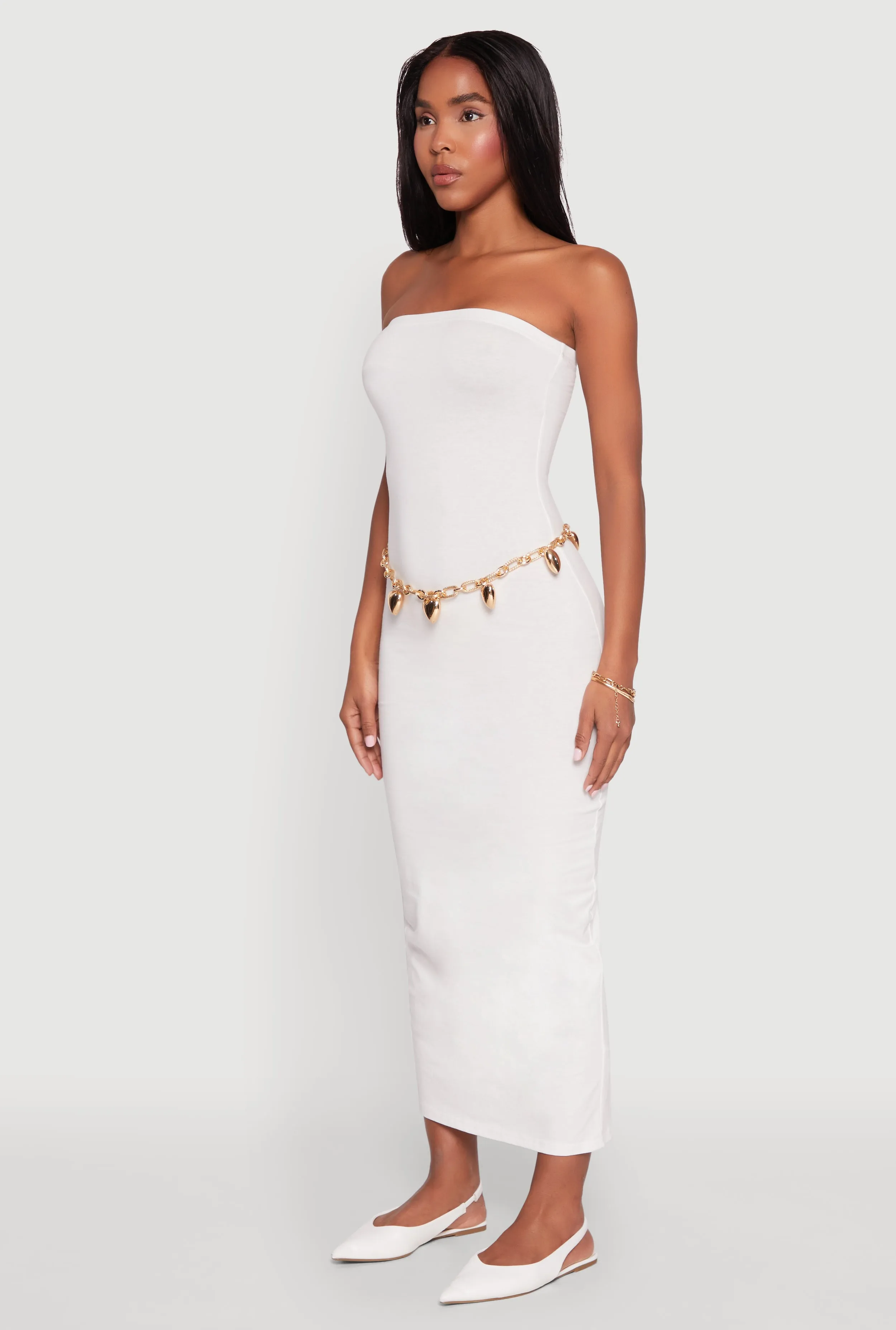 With its flowy design this dress drapes beautifully for a sophisticated look Fashion-forward long piece Daisy Maxi Tube Dress