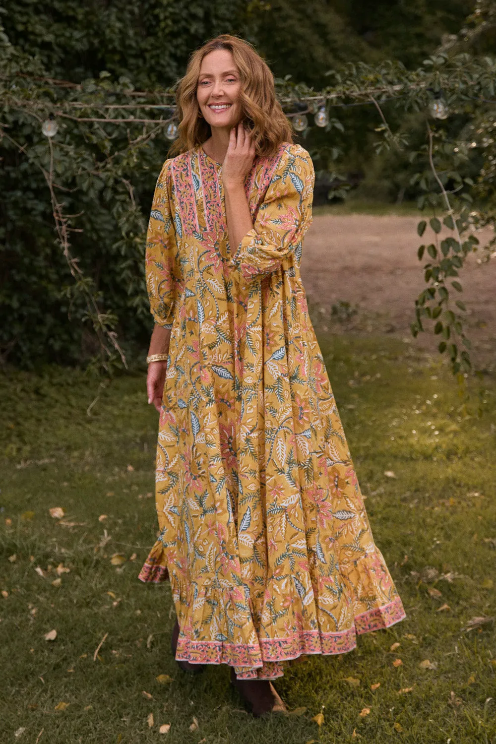 Stair Glow Bonnie Umbrella Dress in Sunshine