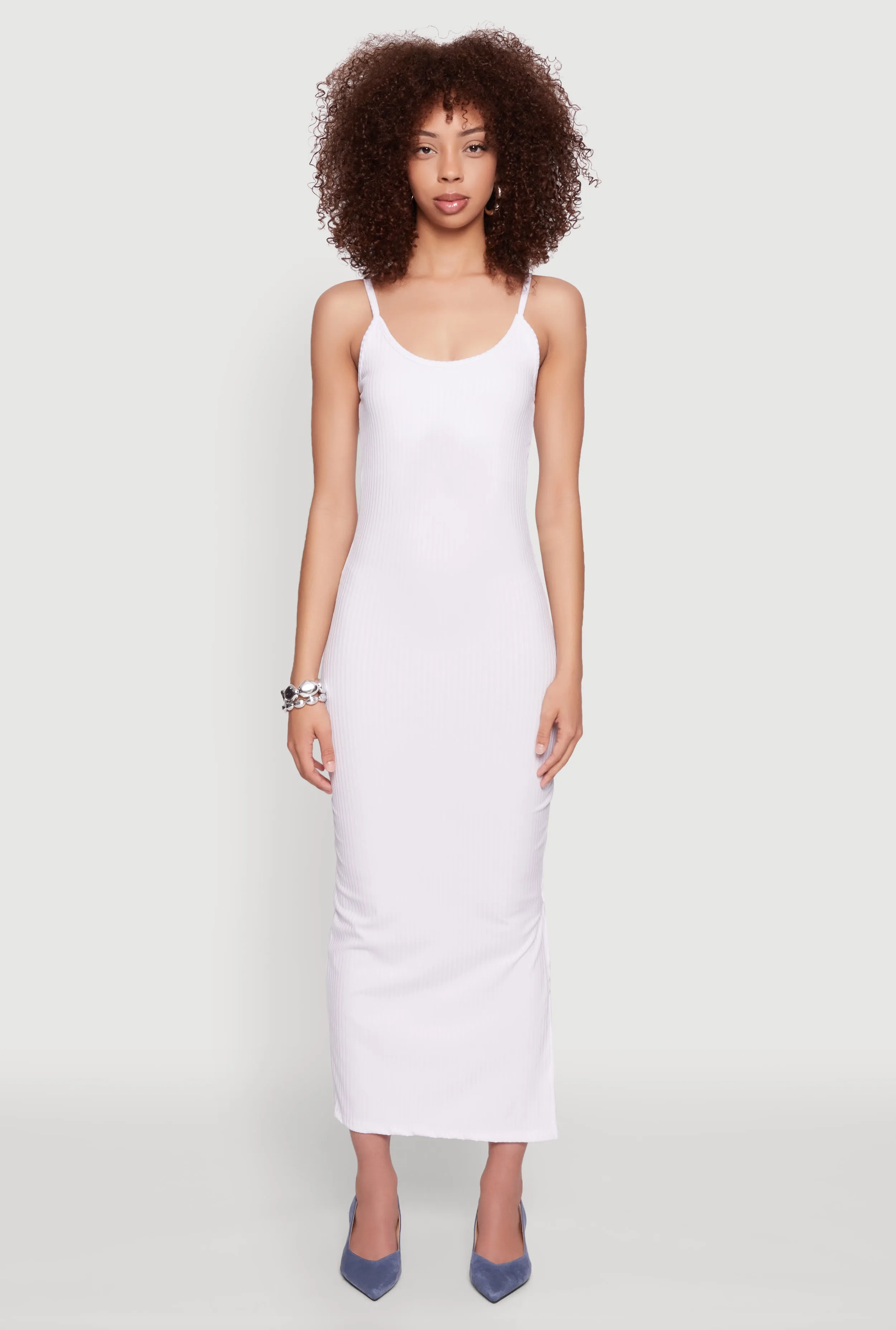 Ribbed Knit Side Slit Cami Maxi Dress Bride Maid Perfect for layering with jackets or sweaters this maxi dress works for year-round wear