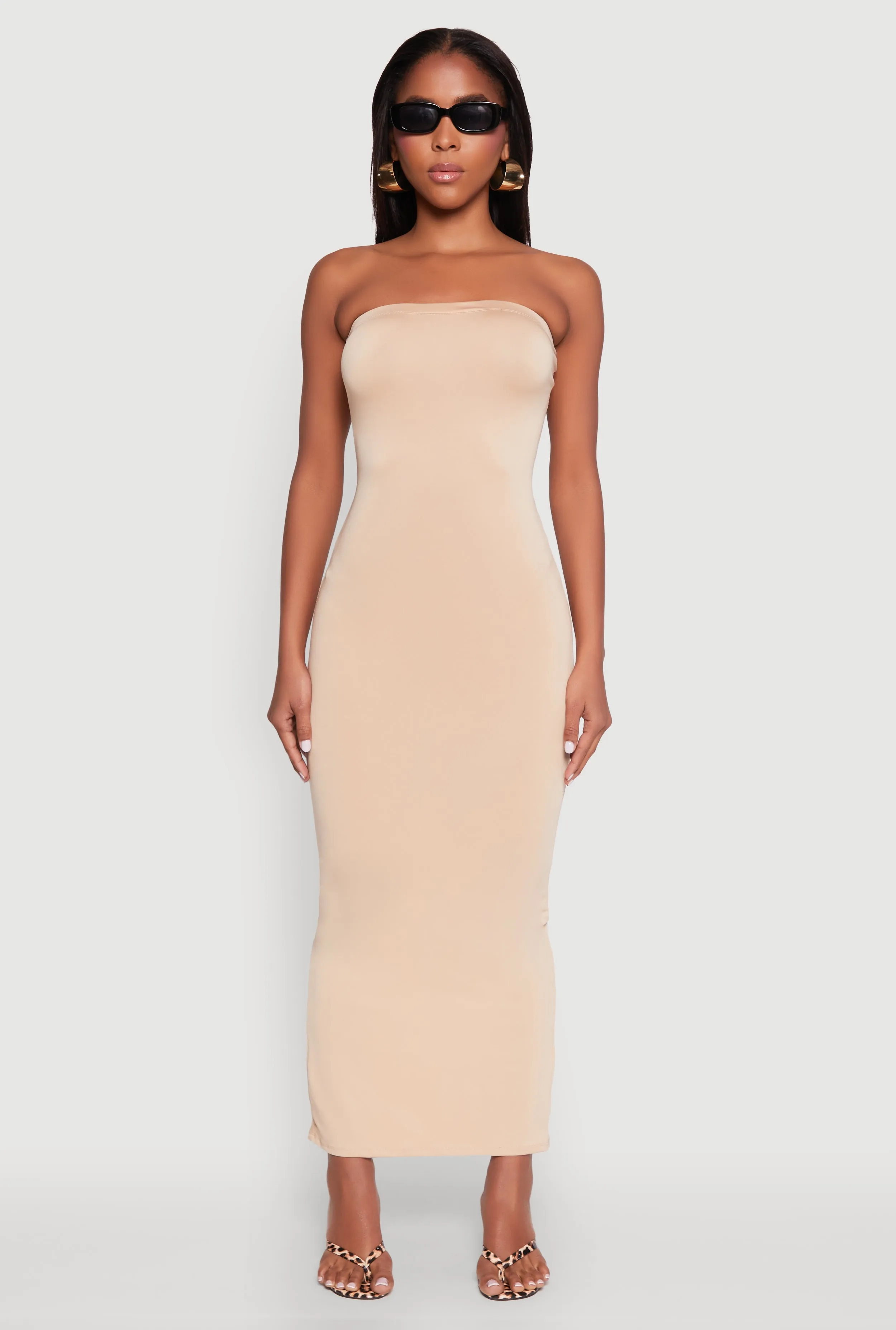 Sailing Day Slit Back Maxi Tube Dress