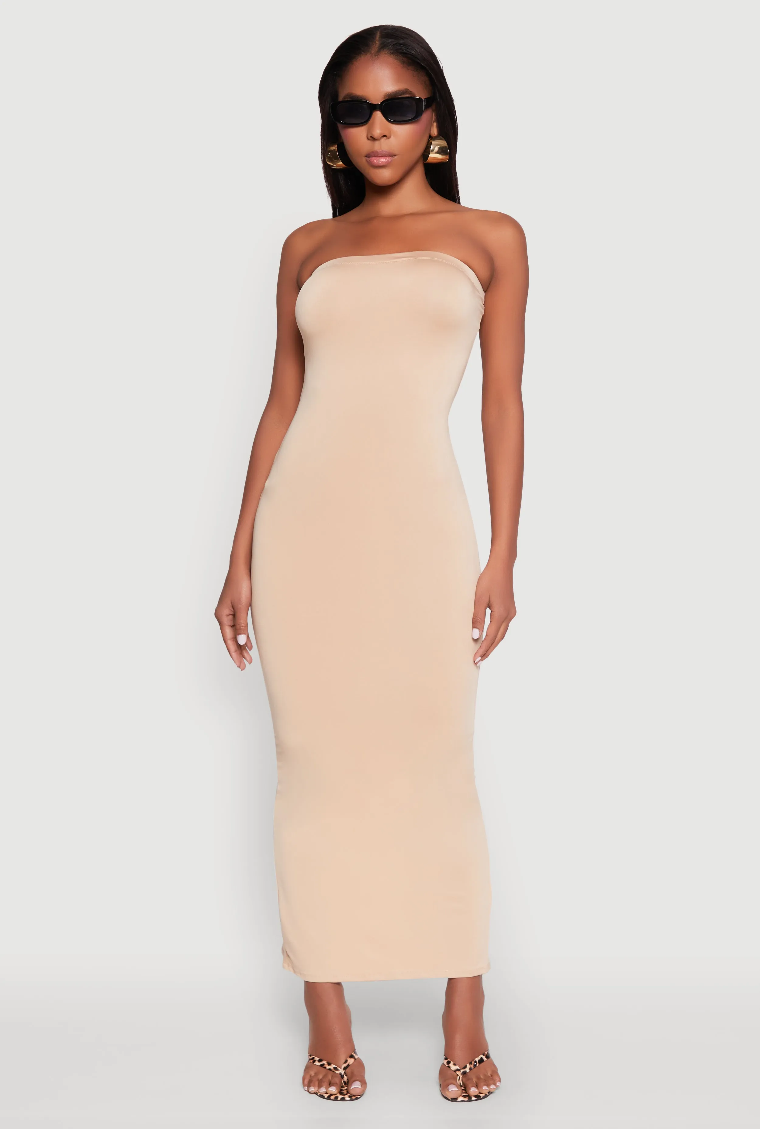 Slit Back Maxi Tube Dress Life Soft