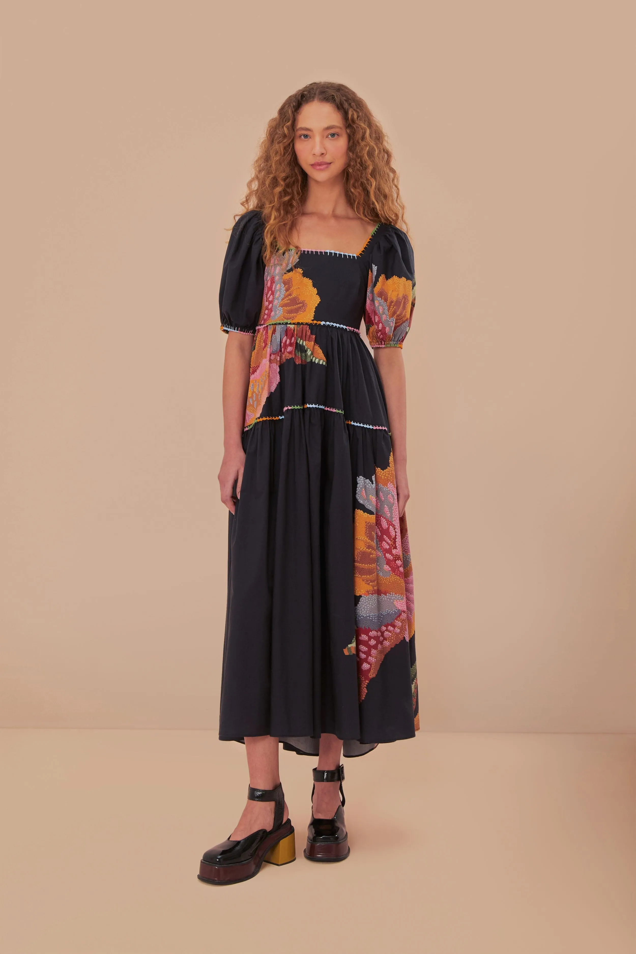 Island Mood Black Lucy Floral Maxi Dress
