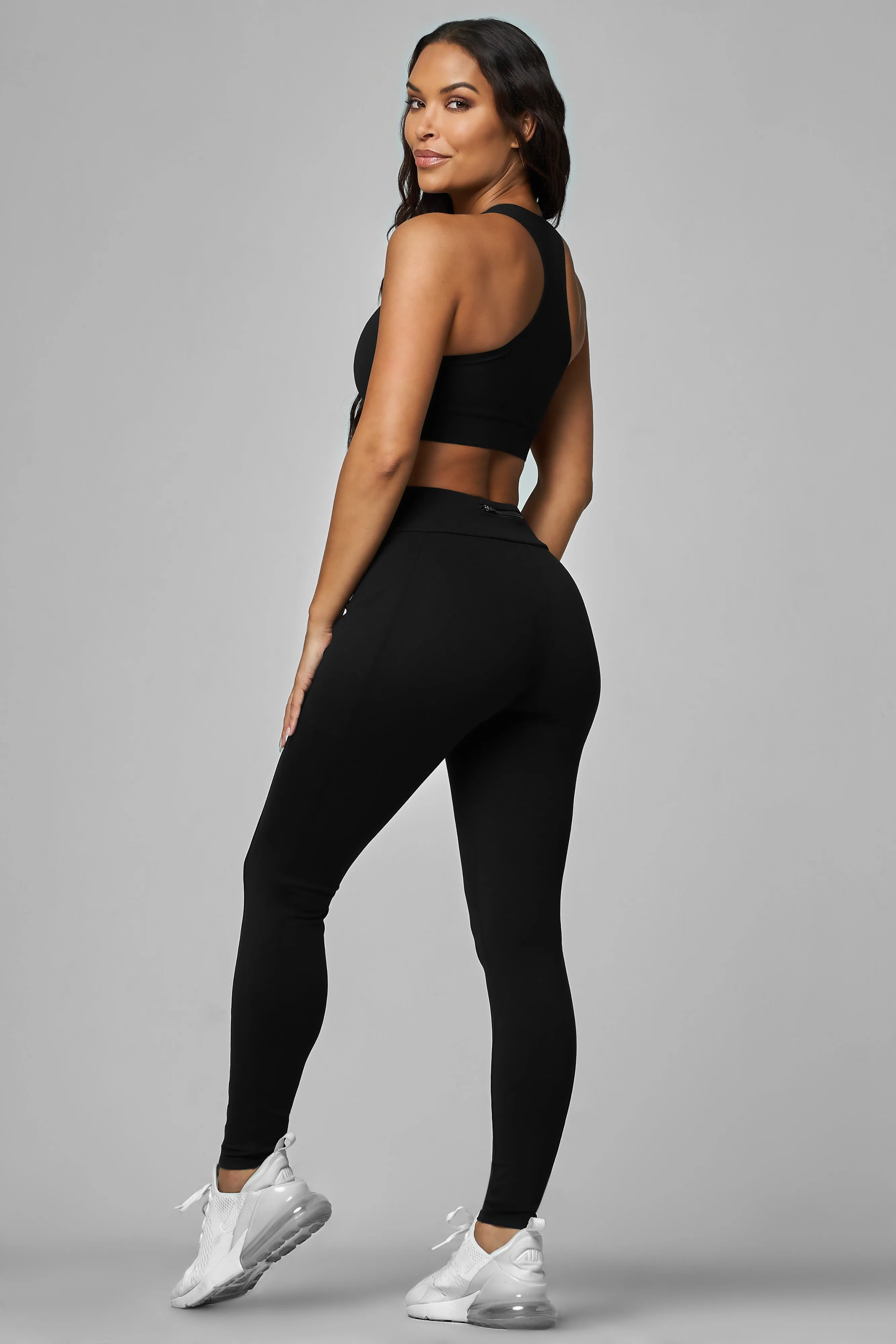 QuickDry slim fit Black Zipper Pocket Legging