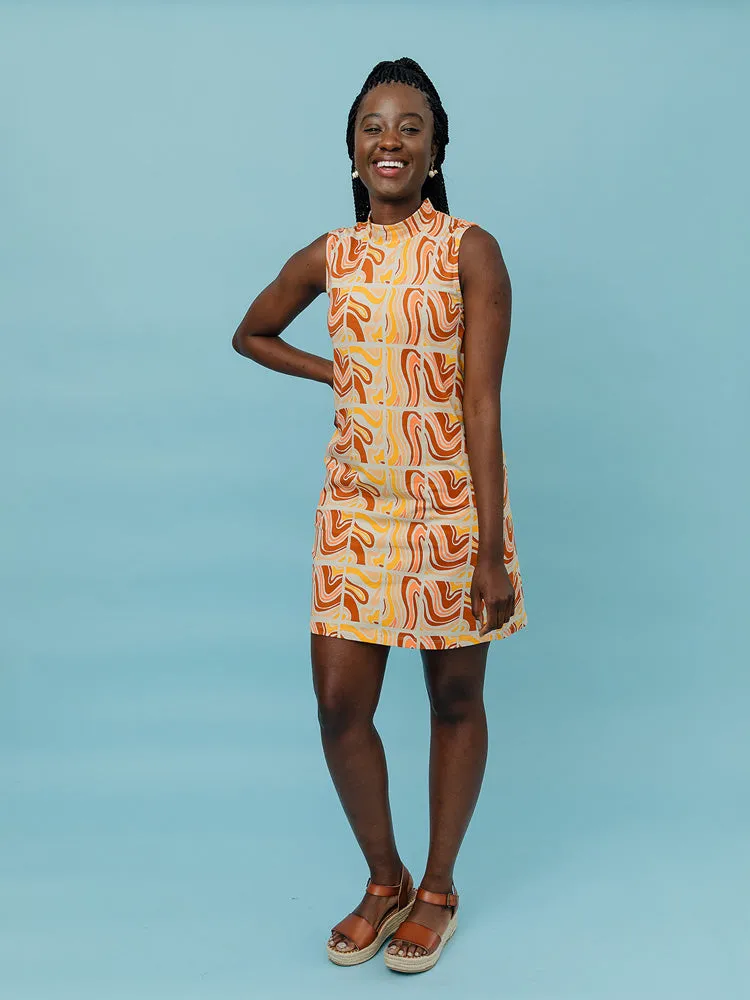 DoubleLayered Fabric Eve Sleeveless Dress - Sedona Stripe