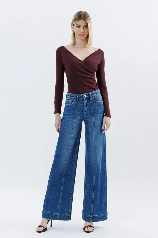 Leader Fit clean look Flying Monkey High Rise Wide Leg Trouser