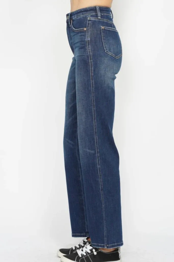 Judy Blue High Waist Tummy Control Classic Straight Jeans FlexibleCollarDesign TearResistant Fabric