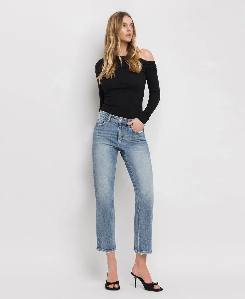 elastic waistband Lovervet Mid Rise Crop Straight