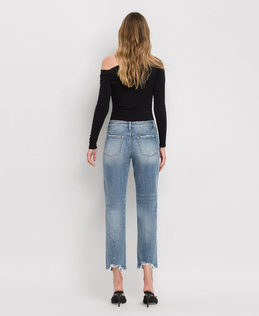 Lovervet Mid Rise Crop Straight Stretch Fabric