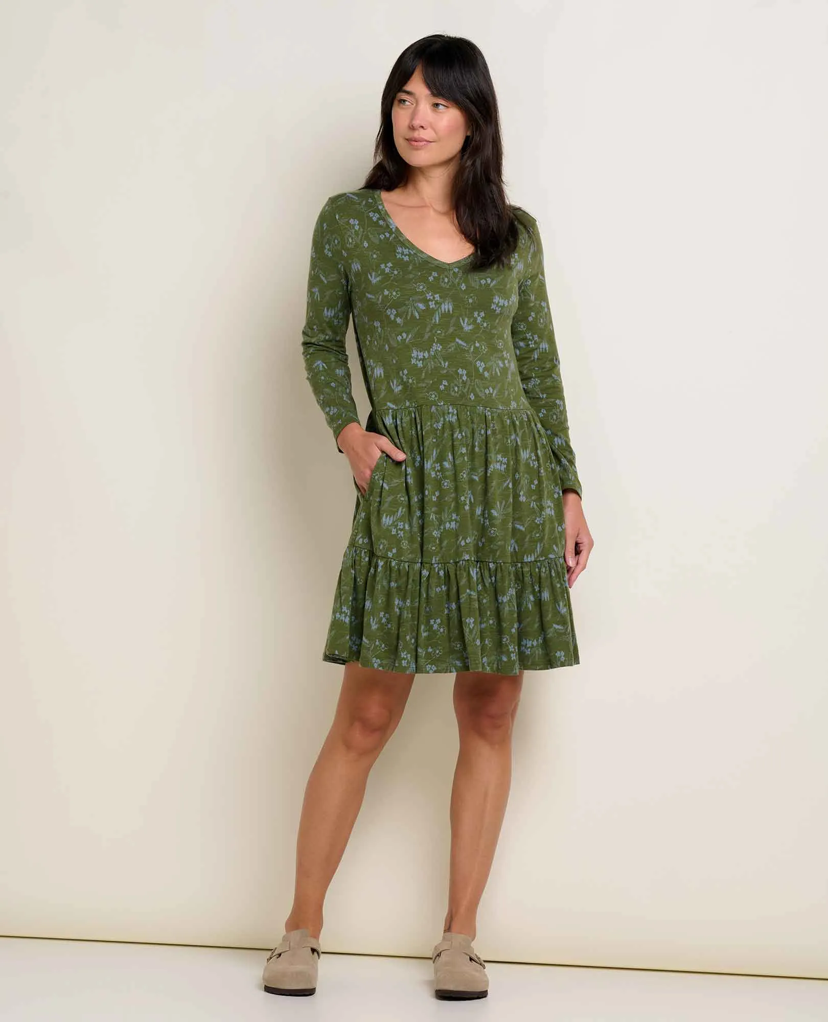 Marley Tiered Long Sleeve Dress Champion Glow StaticFreeLining