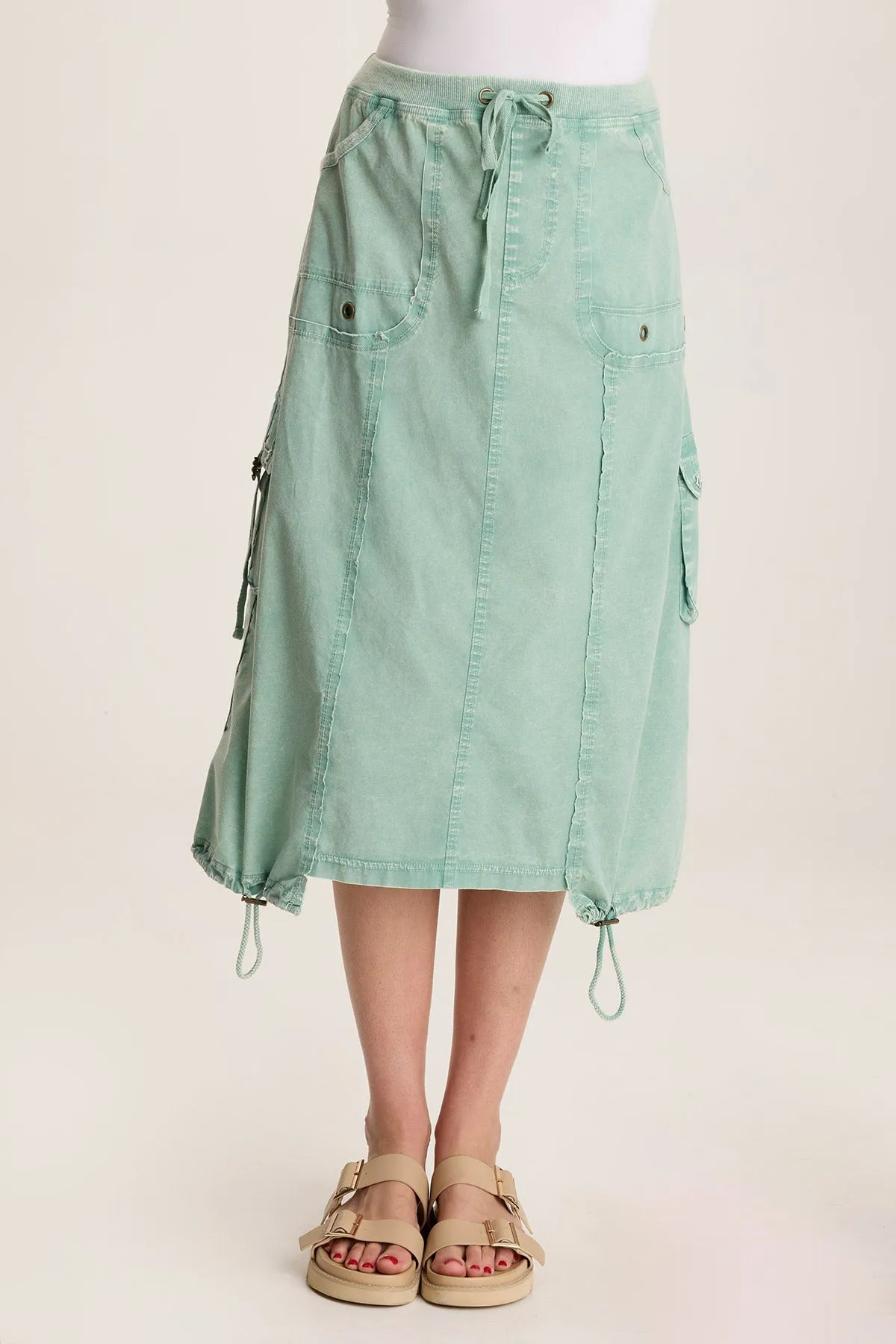 Tagless Design Castalina Poplin Cargo Midi Skirt