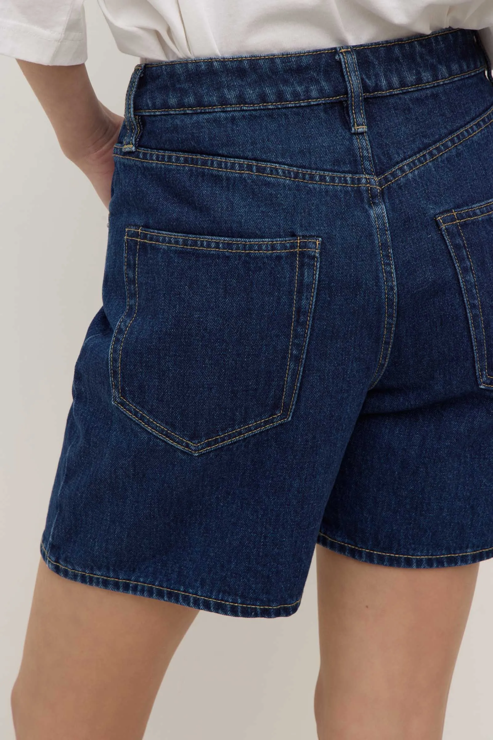 linen option Mid Rise Vintage Denim Short