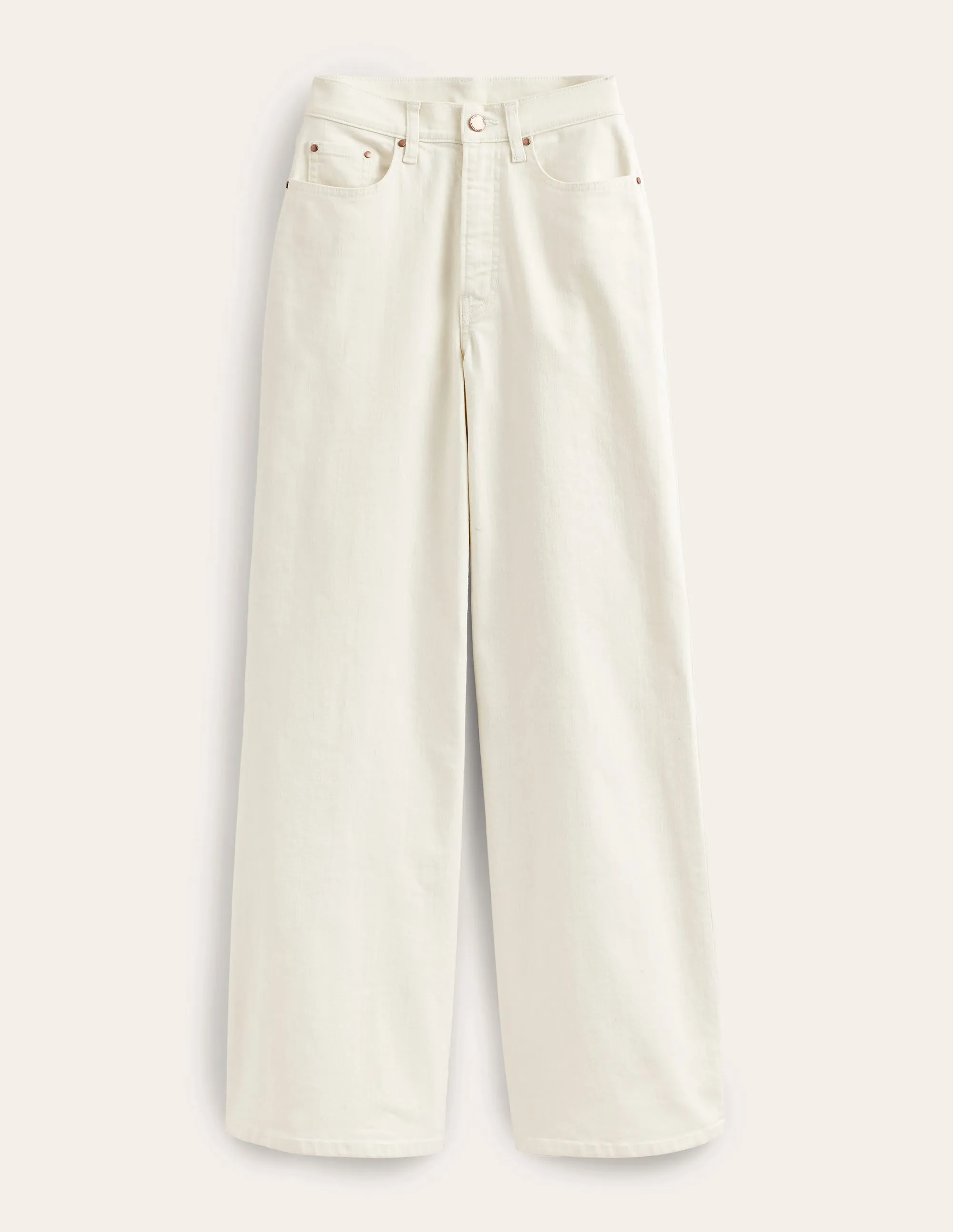 Timeless Fashion High Rise Wide Leg Jeans-Ecru