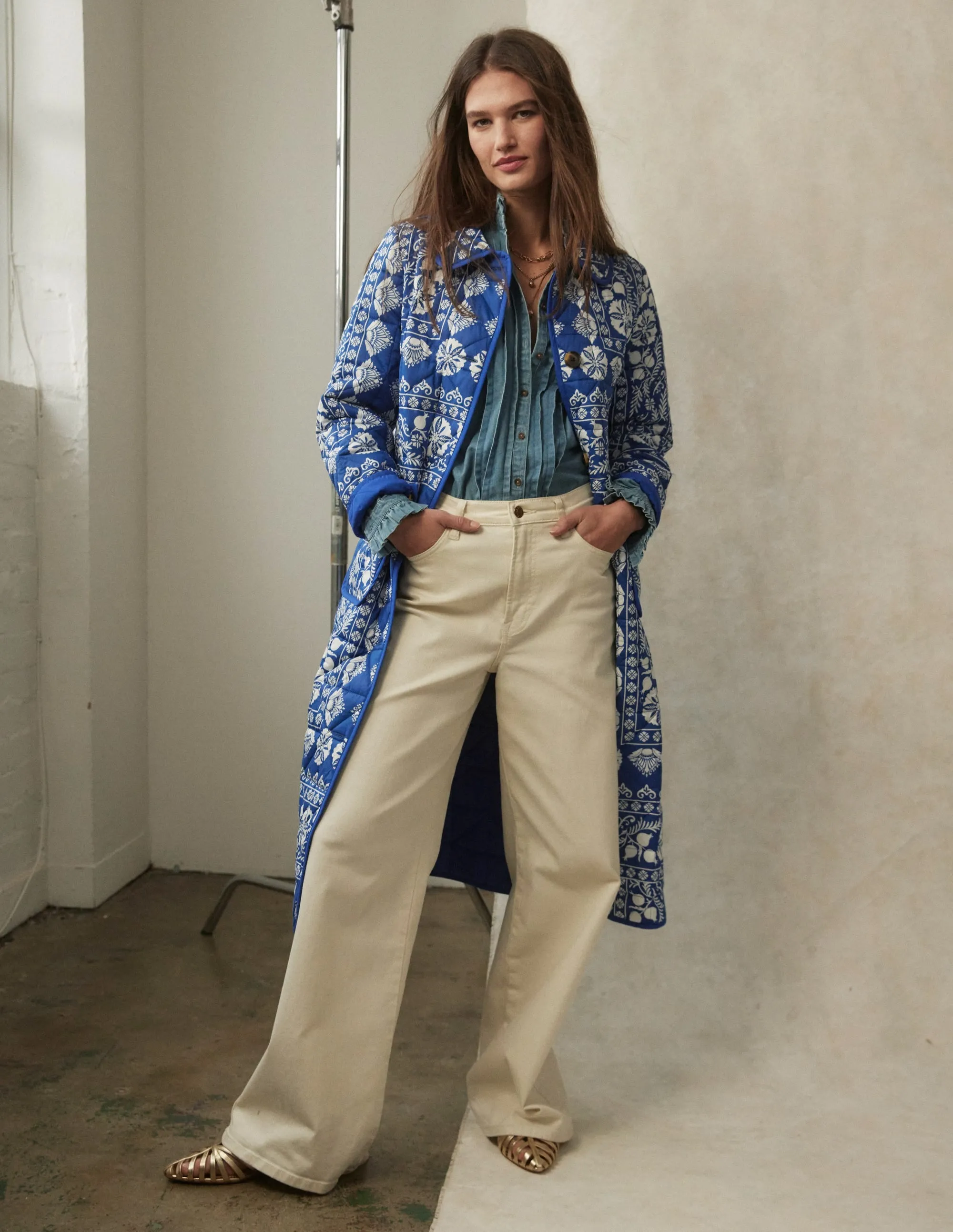 High Quality Eco Friendly High Rise Wide Leg Jeans-Ecru