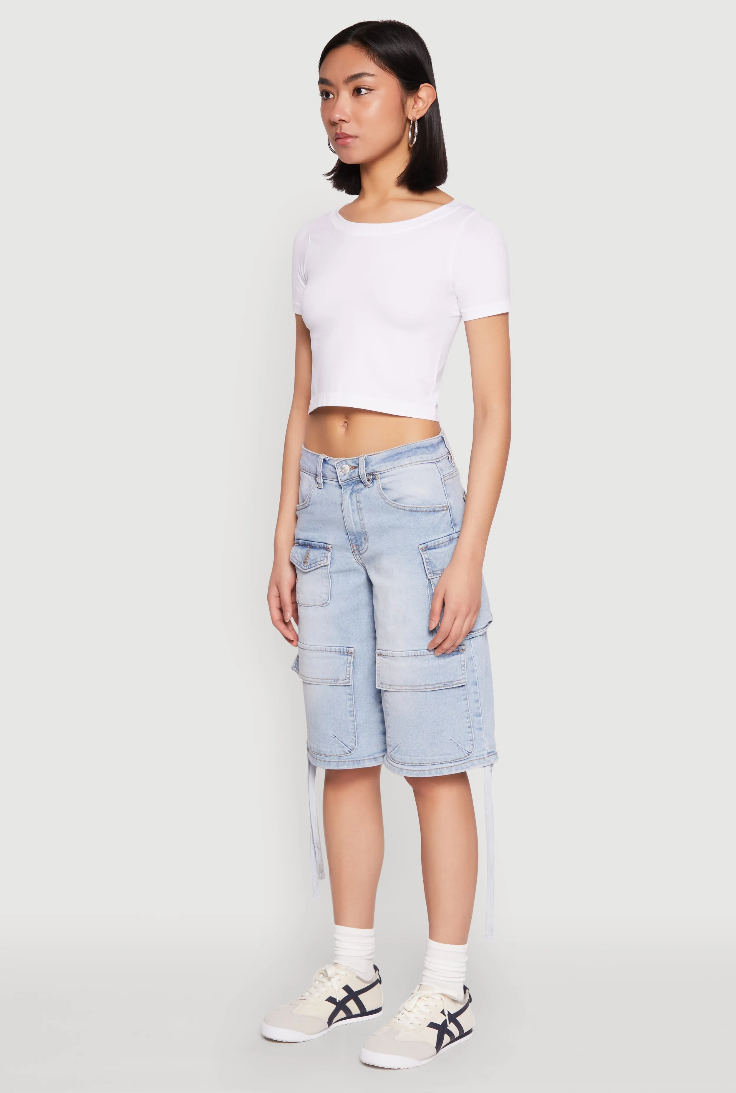 Almost Famous Cargo Skater Shorts Reinforced Hems scarf