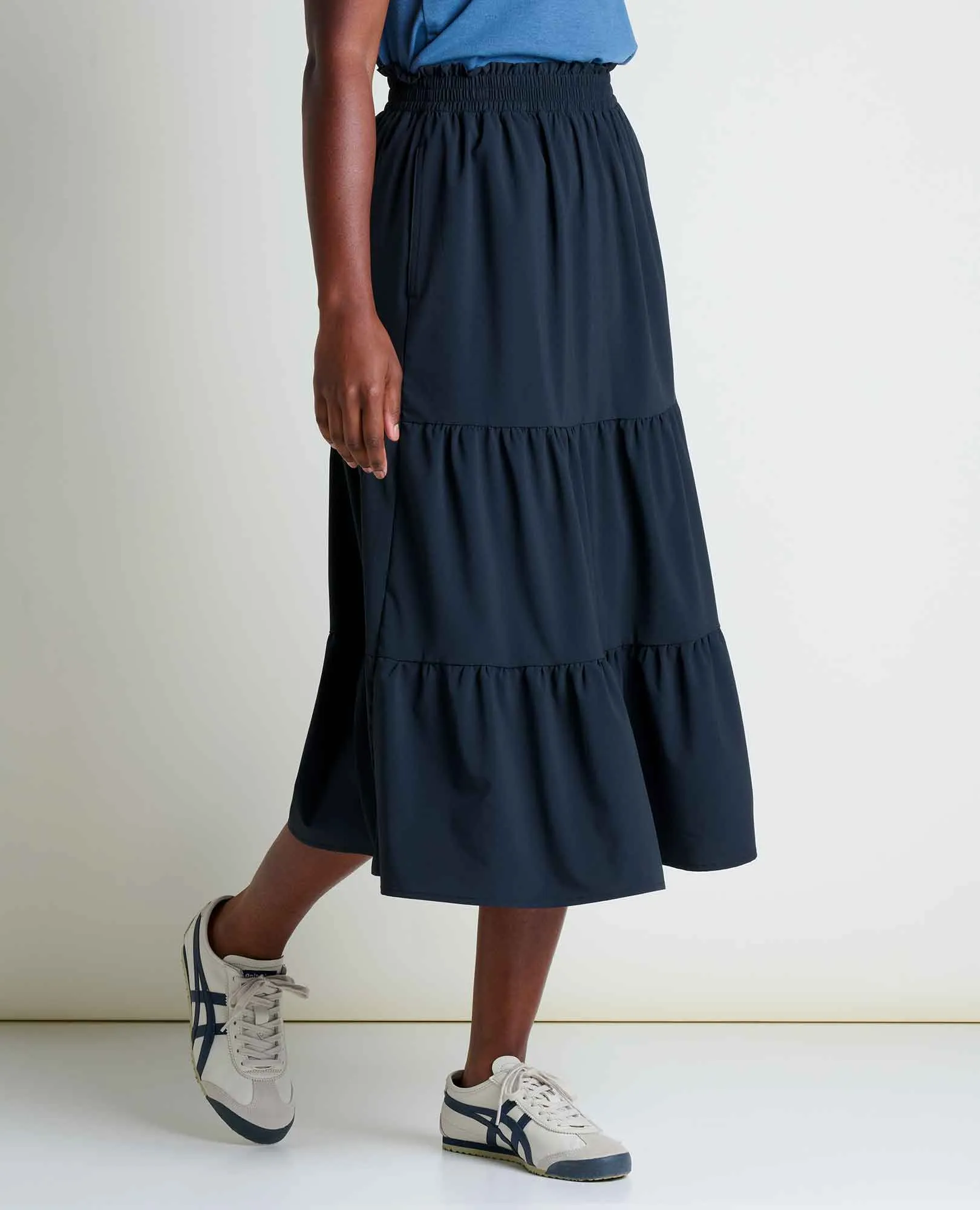 Sunkissed Tiered Midi Skirt Recycled materials