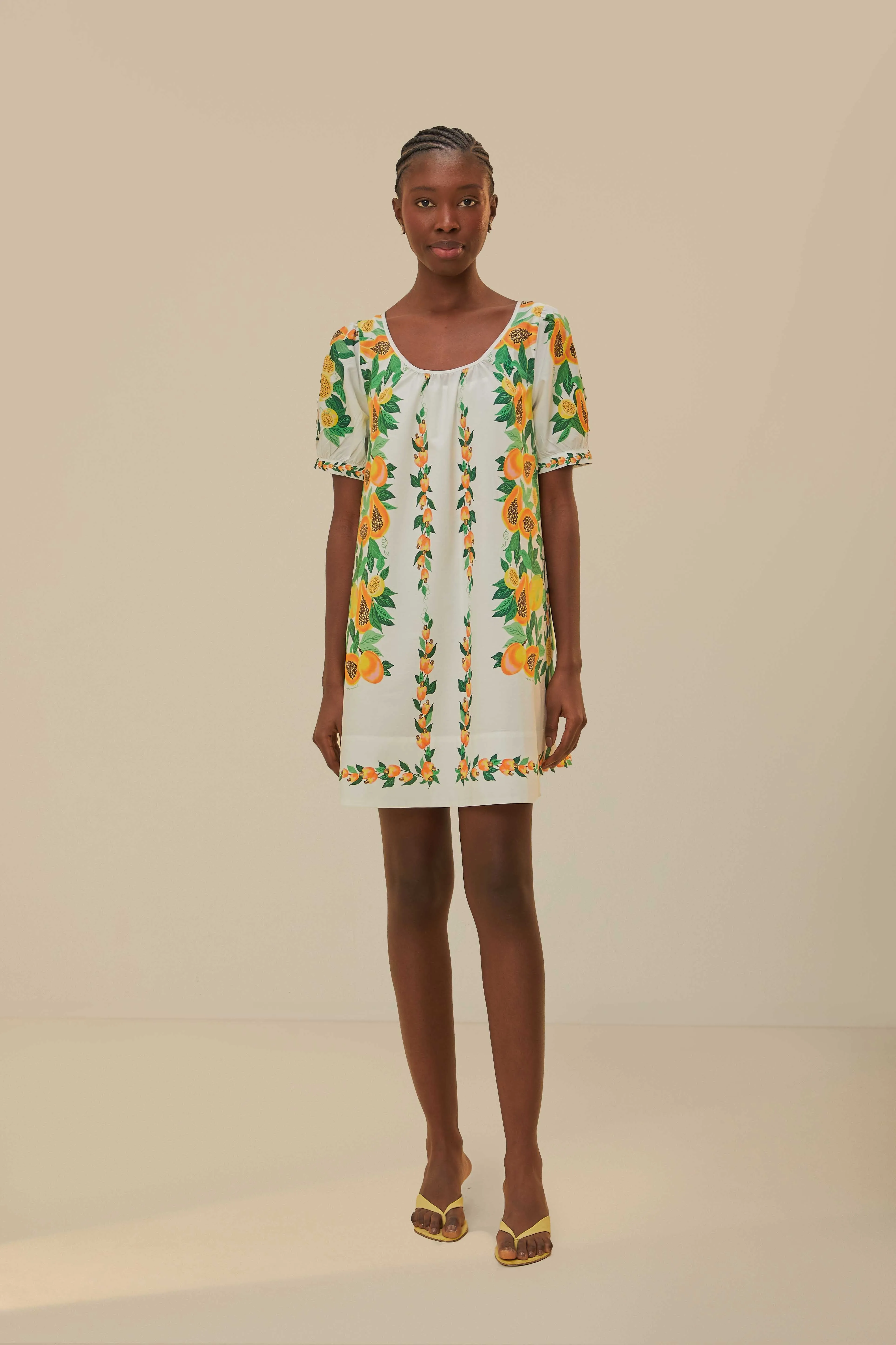 Papaya Salad Scarf Mini Dress Pop Warm Trend fresh