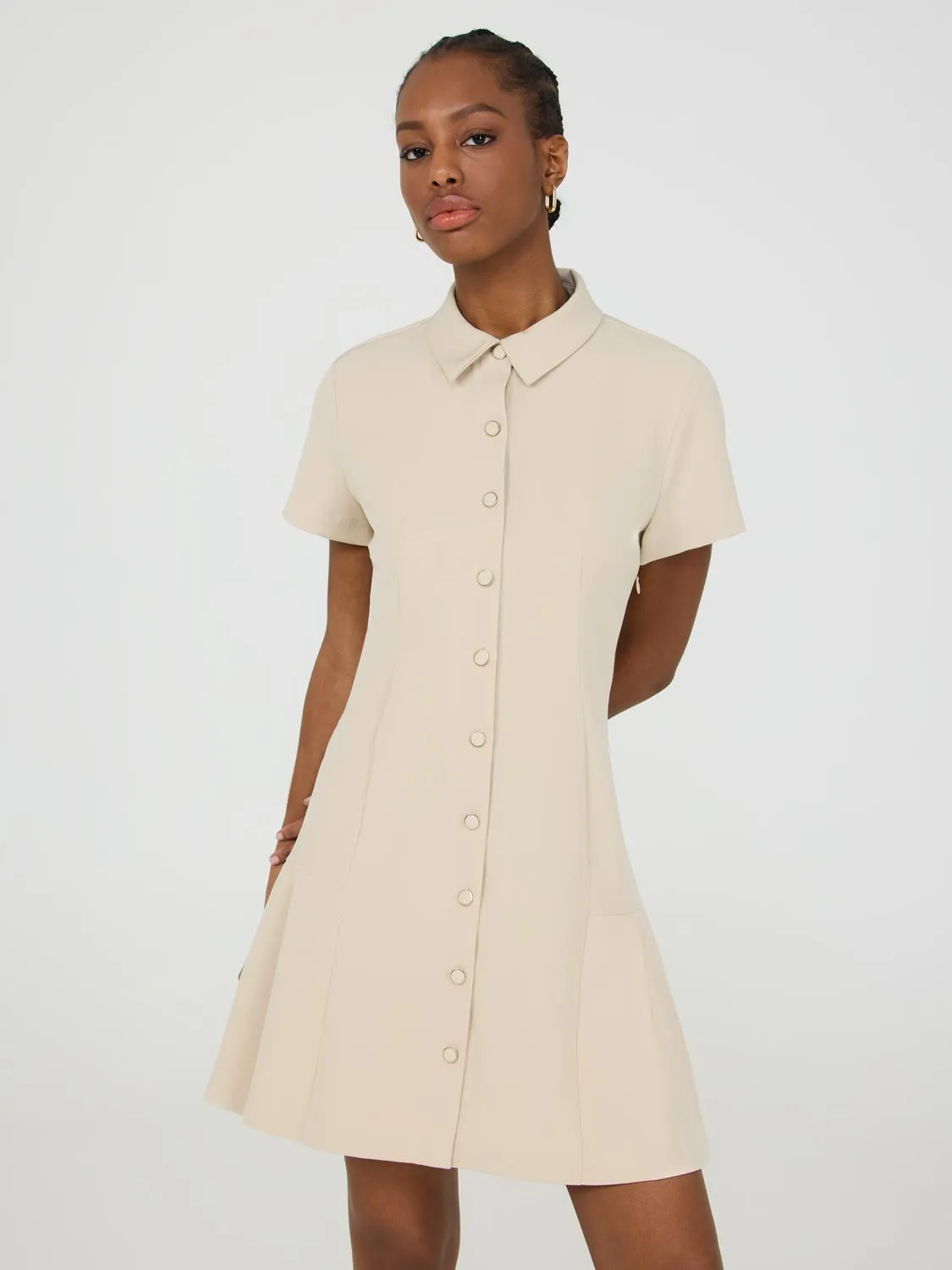 Playful evening dress Street Pop Pleated Shirt Dress