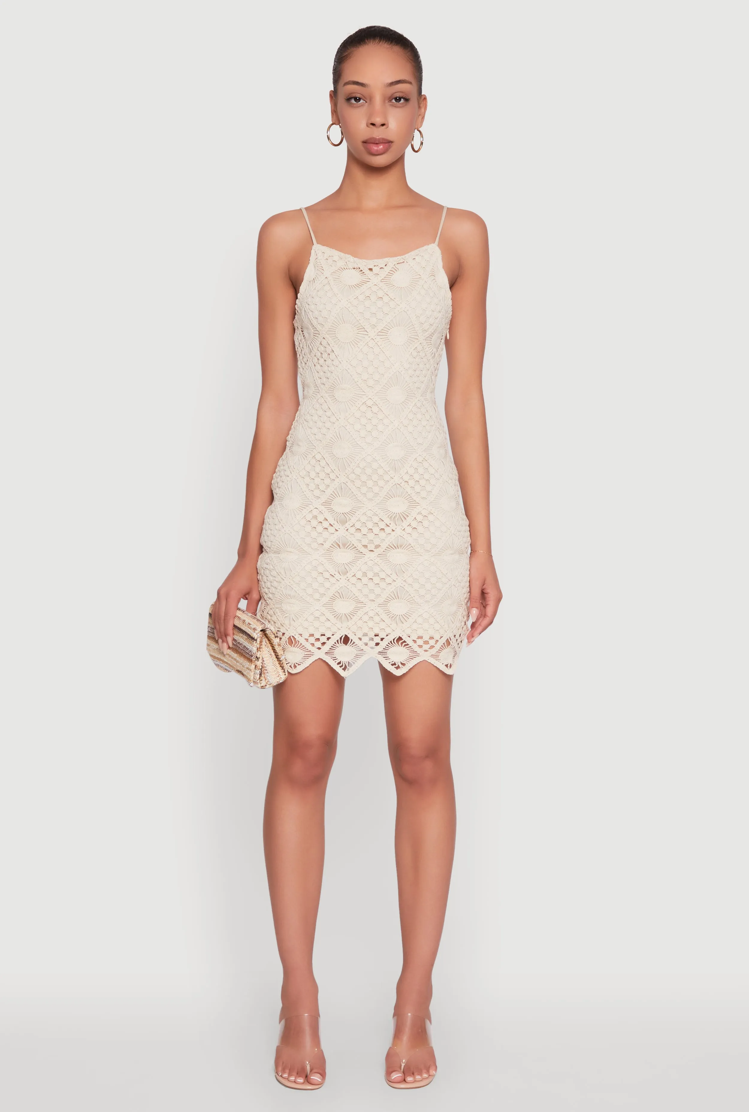 Trendy Patterned Crochet Sleeveless Dress Urban Style Wear Comfortable summer night dress