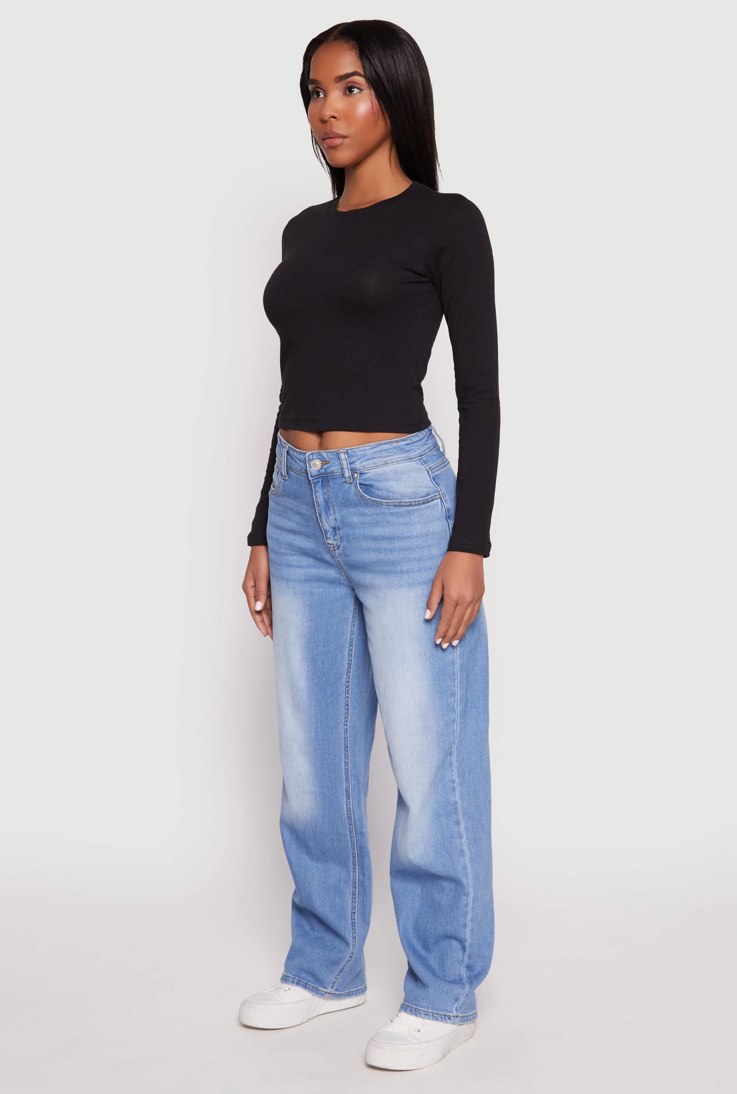 Long Sleeve Crew Neck Crop Top High Quality Animal print wildness