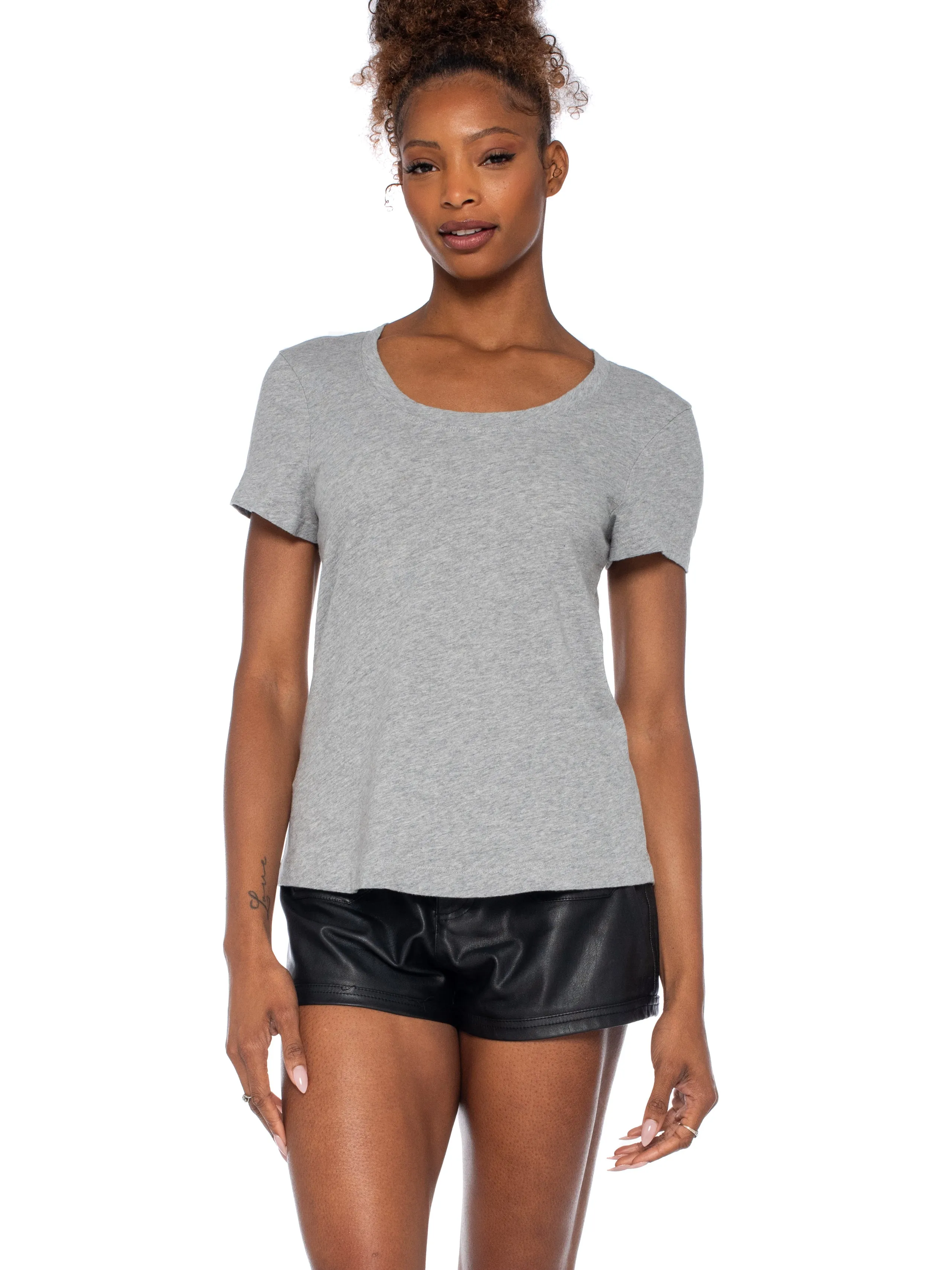 Baby Fit Short Sleeve Open Low Neck Stretch Ease