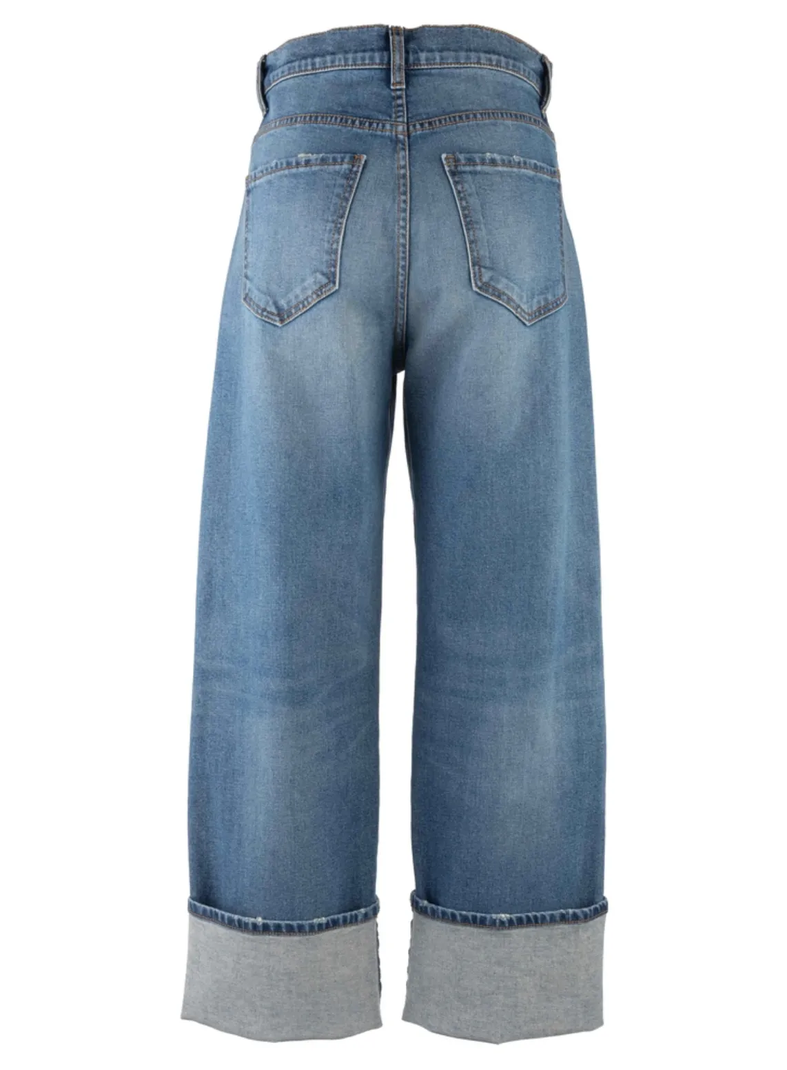 KUT From The Kloth Sienna High Rise Cuff Jeans Sustain Glow Permanent Crease