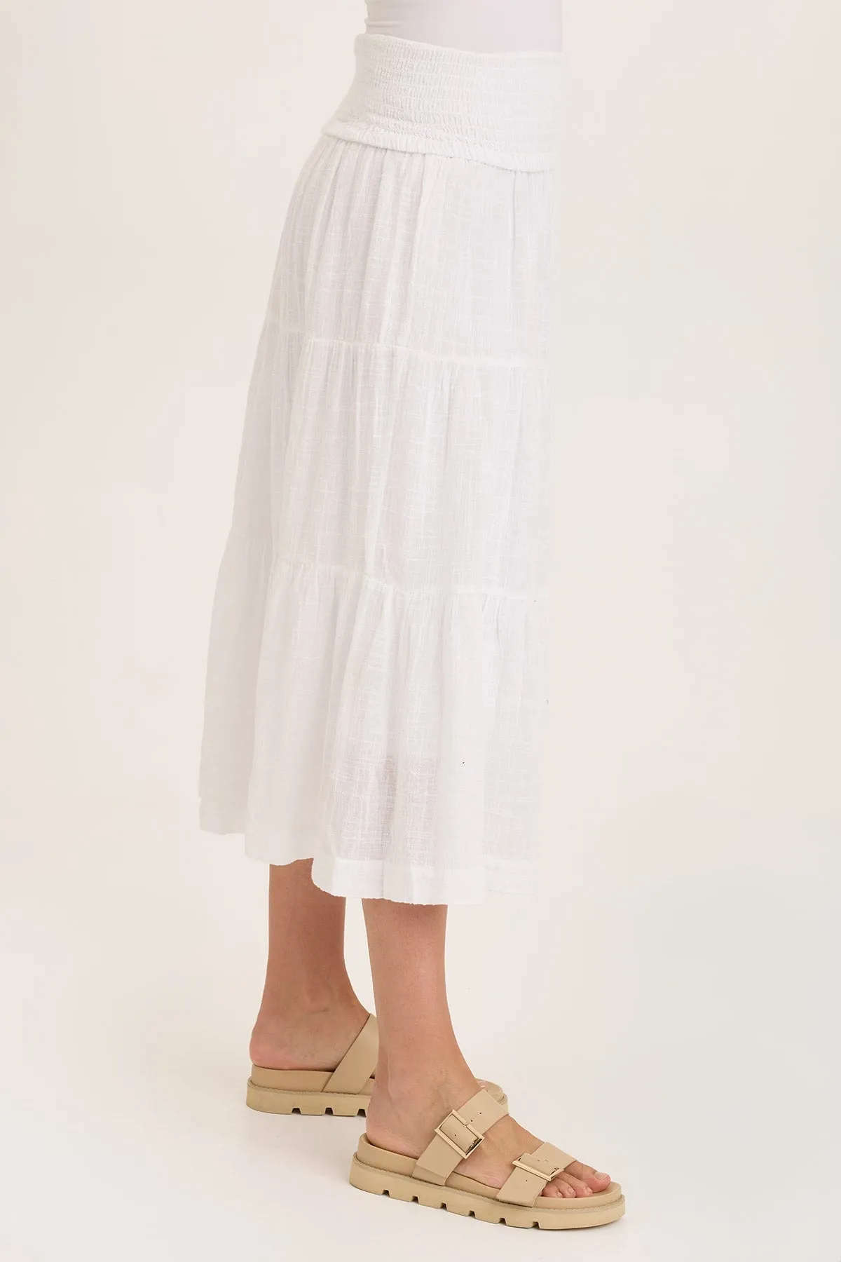 Paigene Gauze Tiered Skirt DurableThreadwork