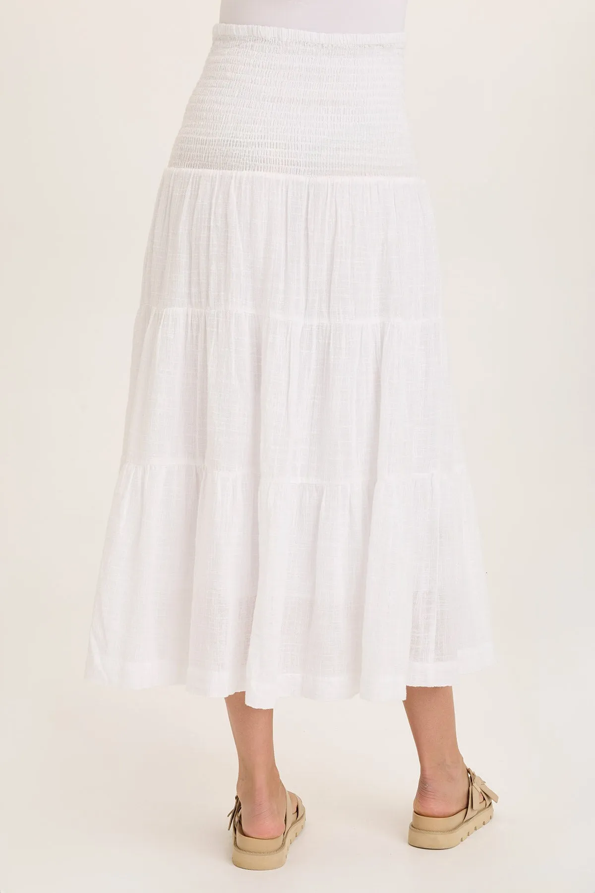 Paigene Gauze Tiered Skirt DoubleStitched