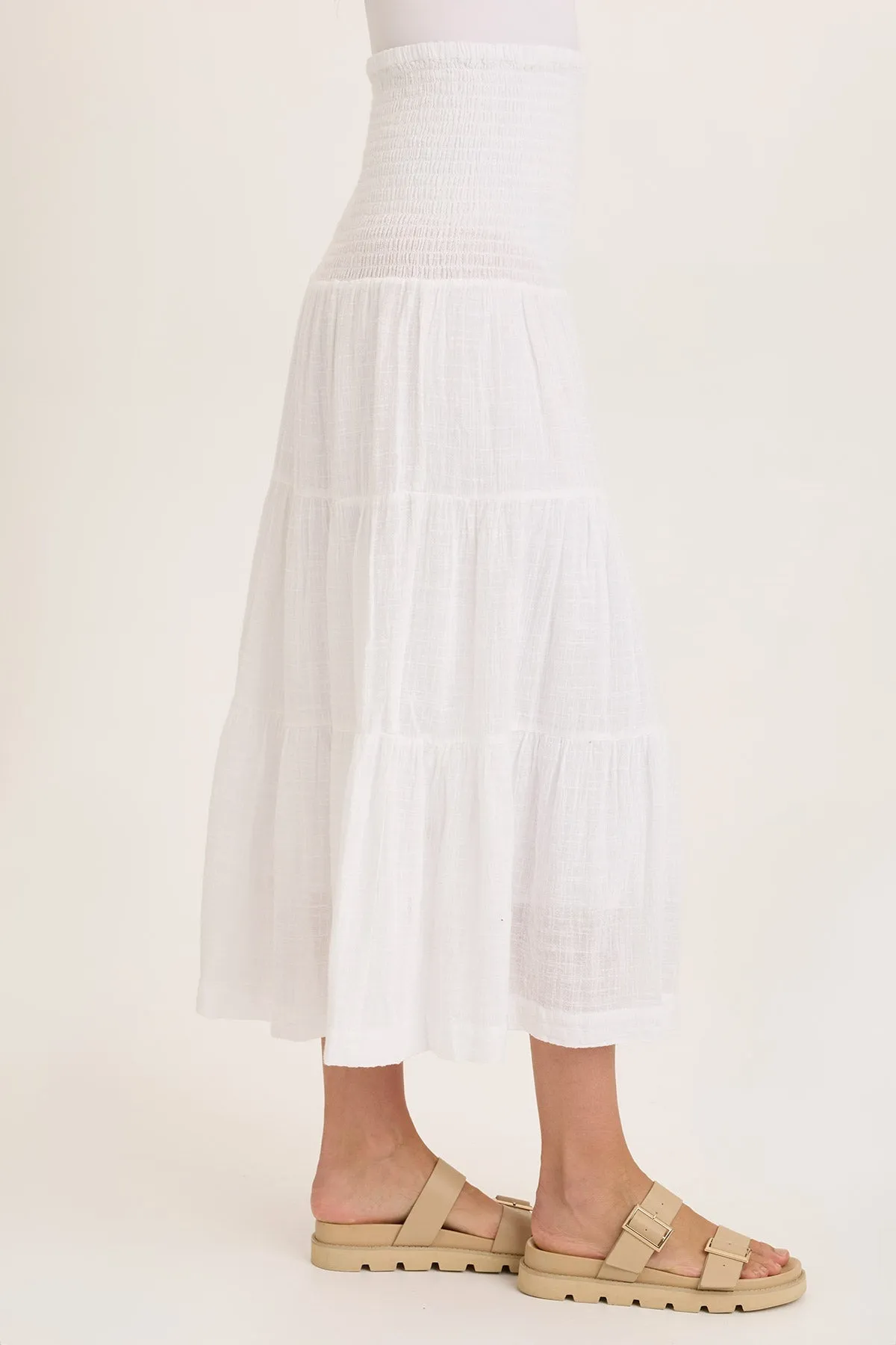MoistureManagementSystem ChafeResistant Seams Paigene Gauze Tiered Skirt