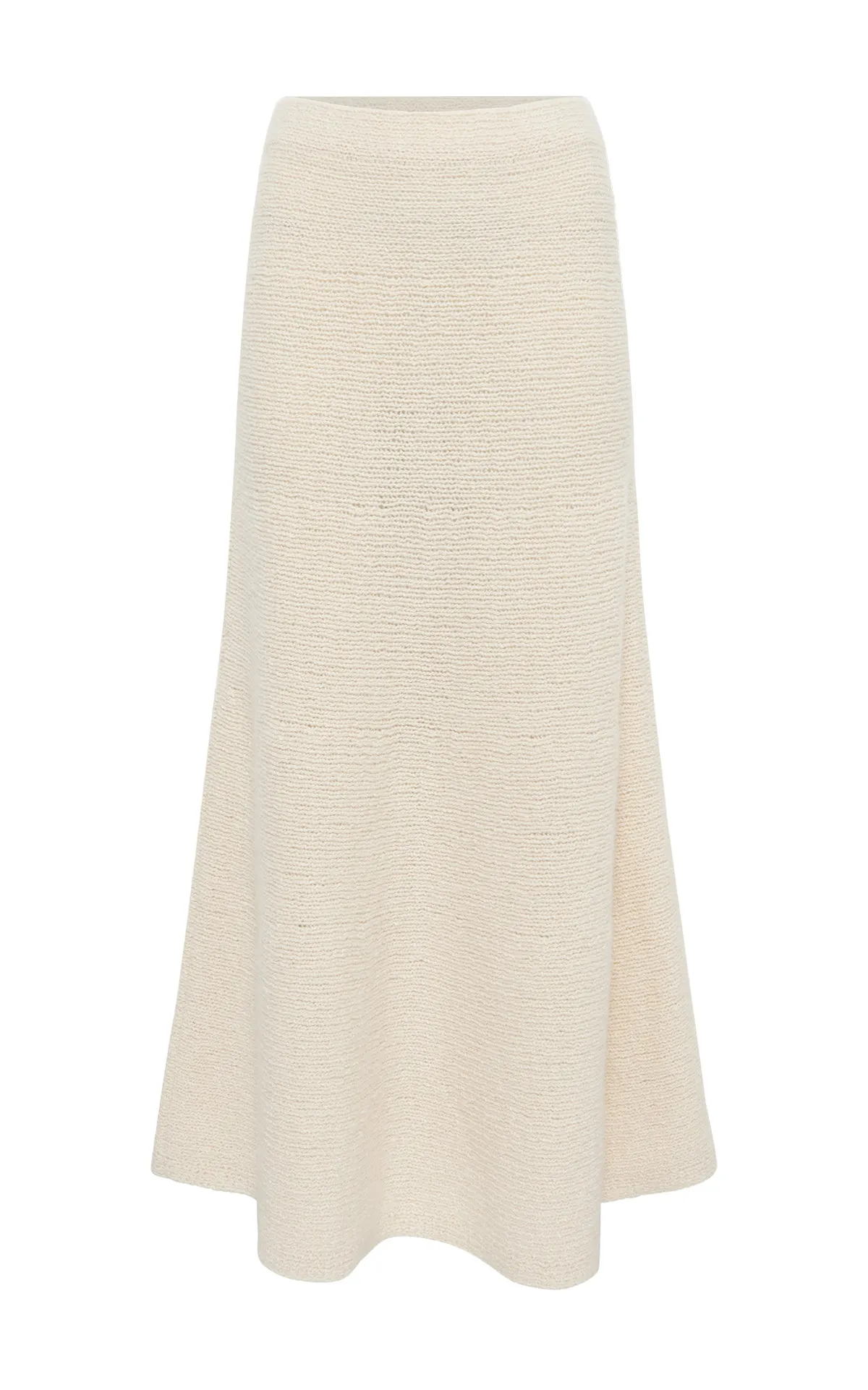 Ostara Knit Maxi Skirt in Ivory Cashmere Slow Fashion casual finish