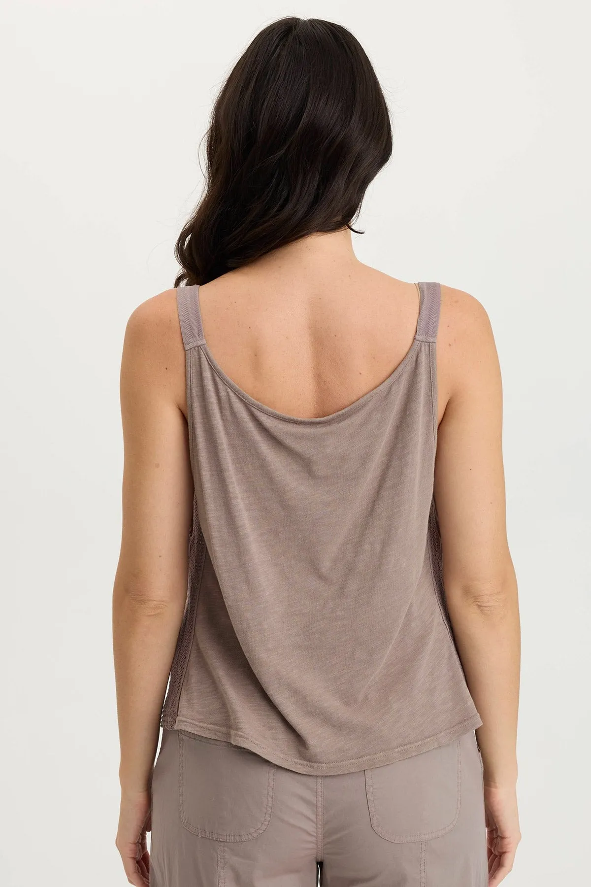 Run Core Net Fit Hedley Gauze/Jersey Box Pleat Tank