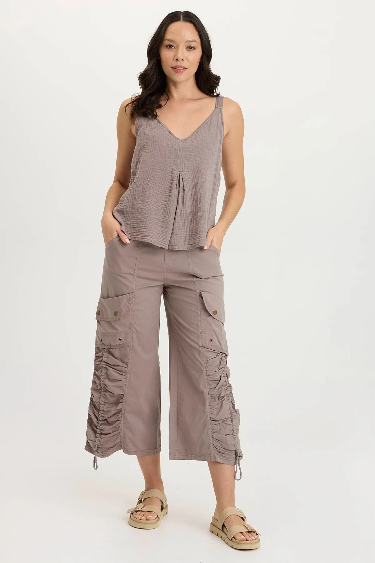 Hedley Gauze/Jersey Box Pleat Tank Hero Glow QuickDry Material