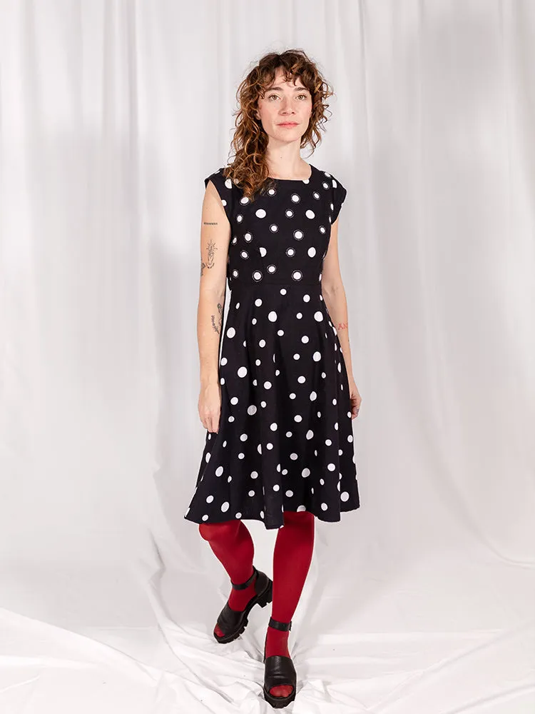 Marseille Dress - Polka Dot BiasCut Trims british retro