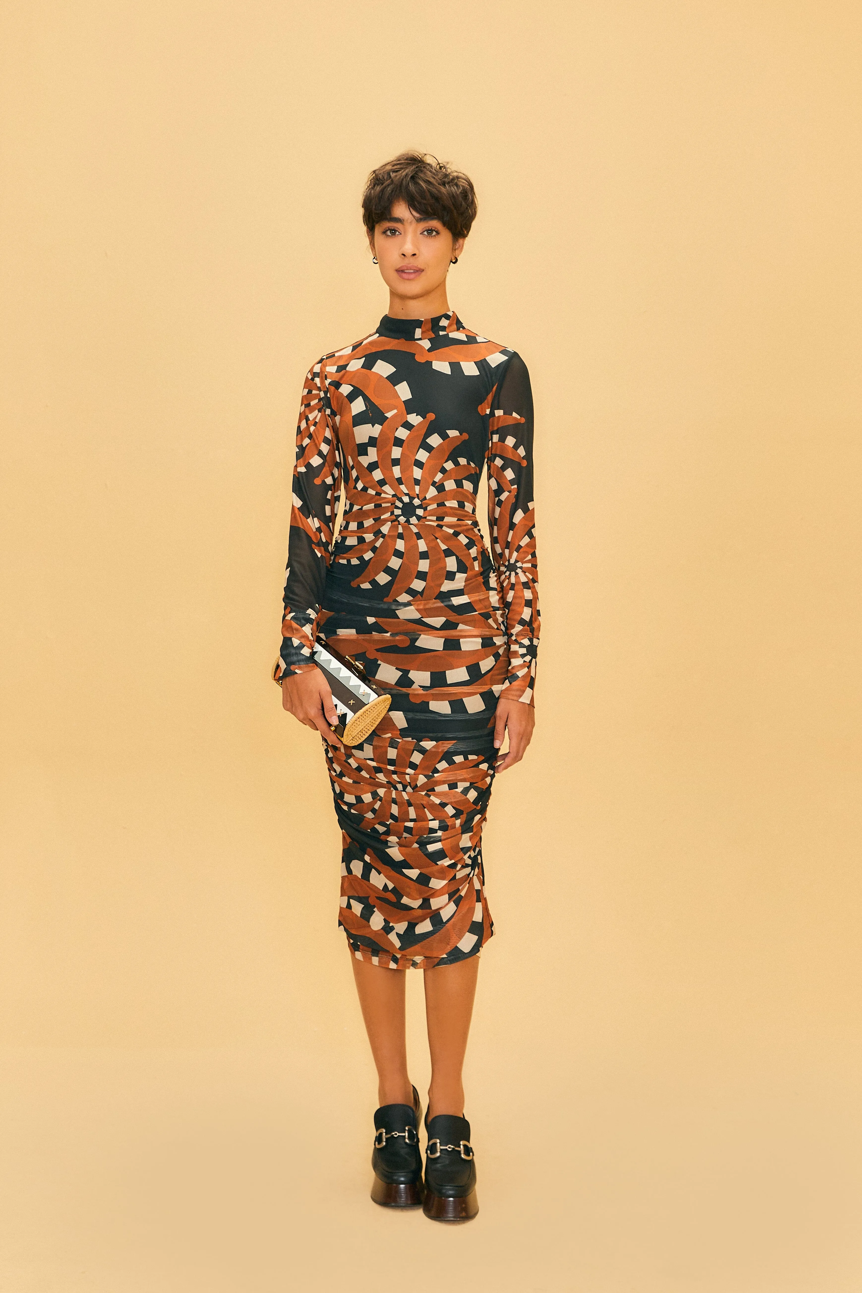 Black Bananada Dark Tulle Midi Dress Brunch Ready