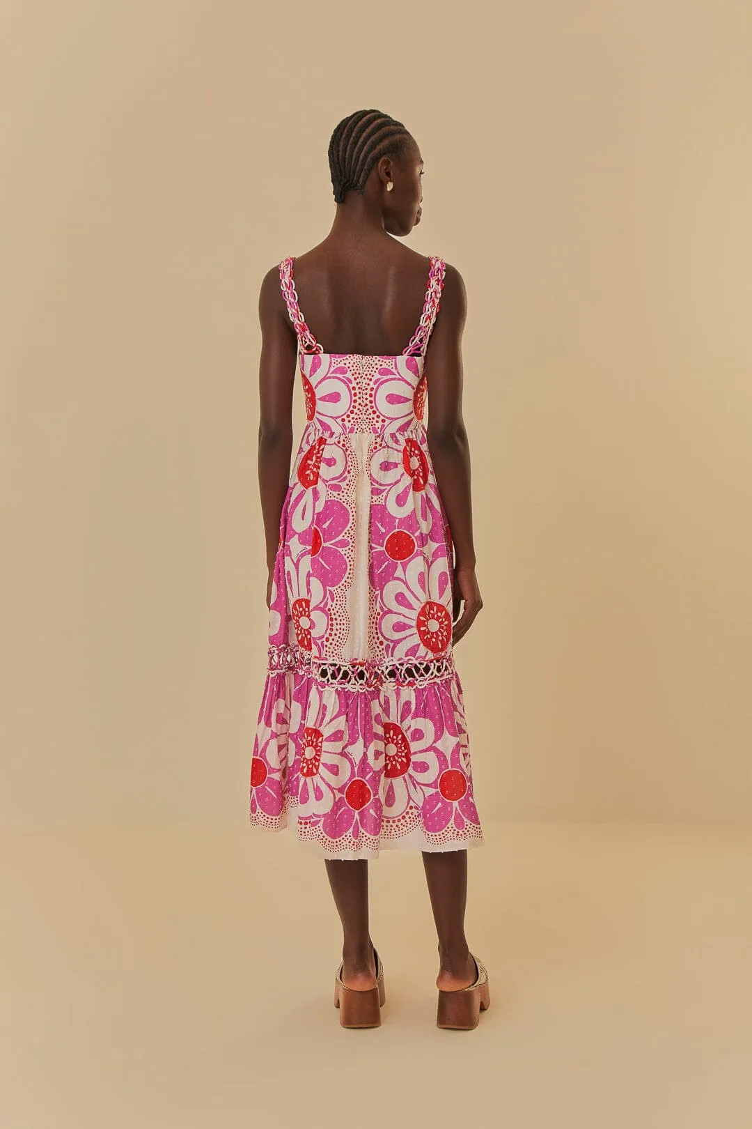 Clear Sky Off-White Maia Sleeveless Midi Dress