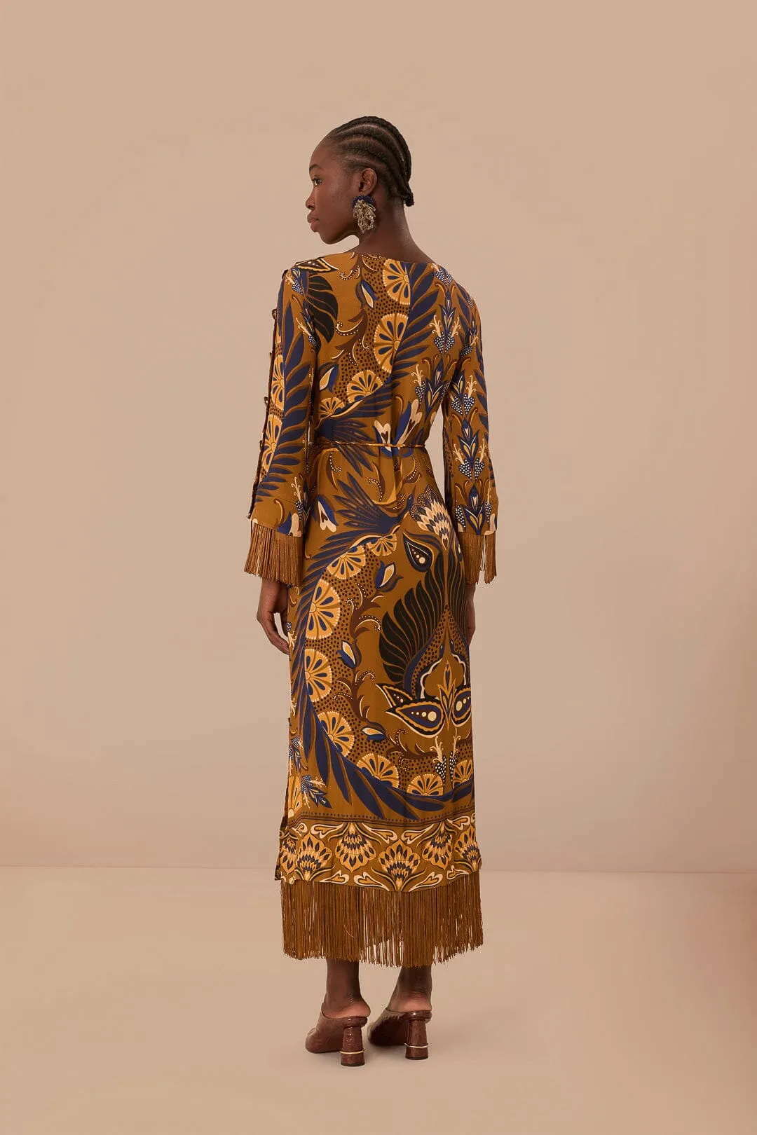 The classic cut of this maxi dress ensures a flattering fit for all body types Gold Heart Forest LENZING? ECOVERO? Viscose Maxi Dress