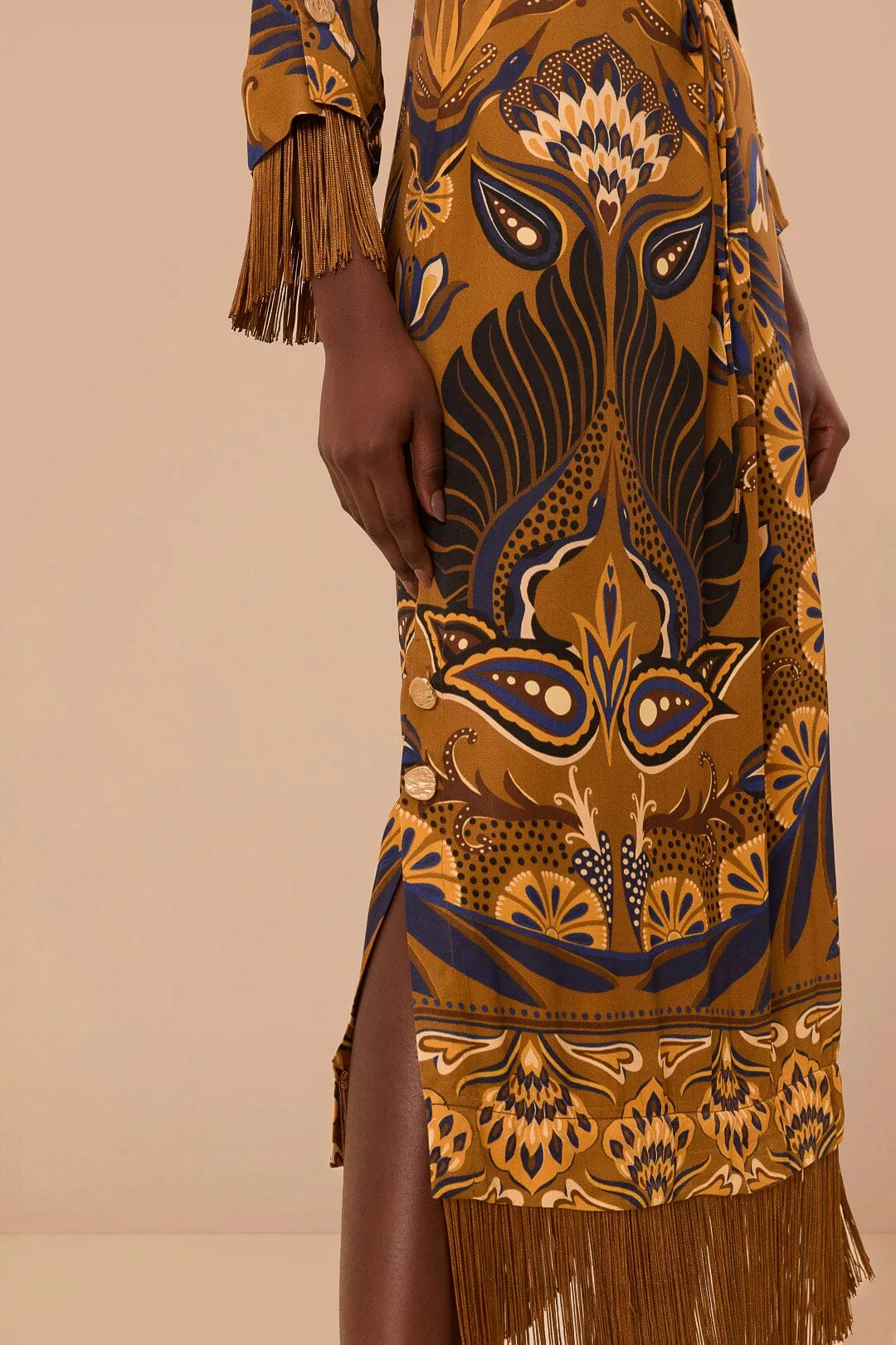 Gold Heart Forest LENZING? ECOVERO? Viscose Maxi Dress Designed for versatility this maxi dress works for both formal and casual settings This maxi dress offers an effortlessly chic look with a relaxed fit and elegant style