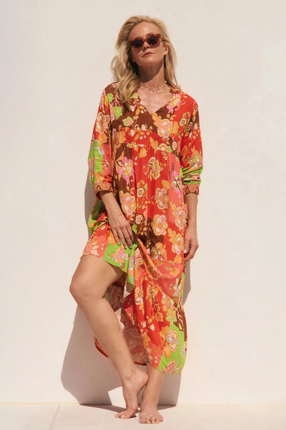 Sailing Day Sabre V-Neck Dress in Petra