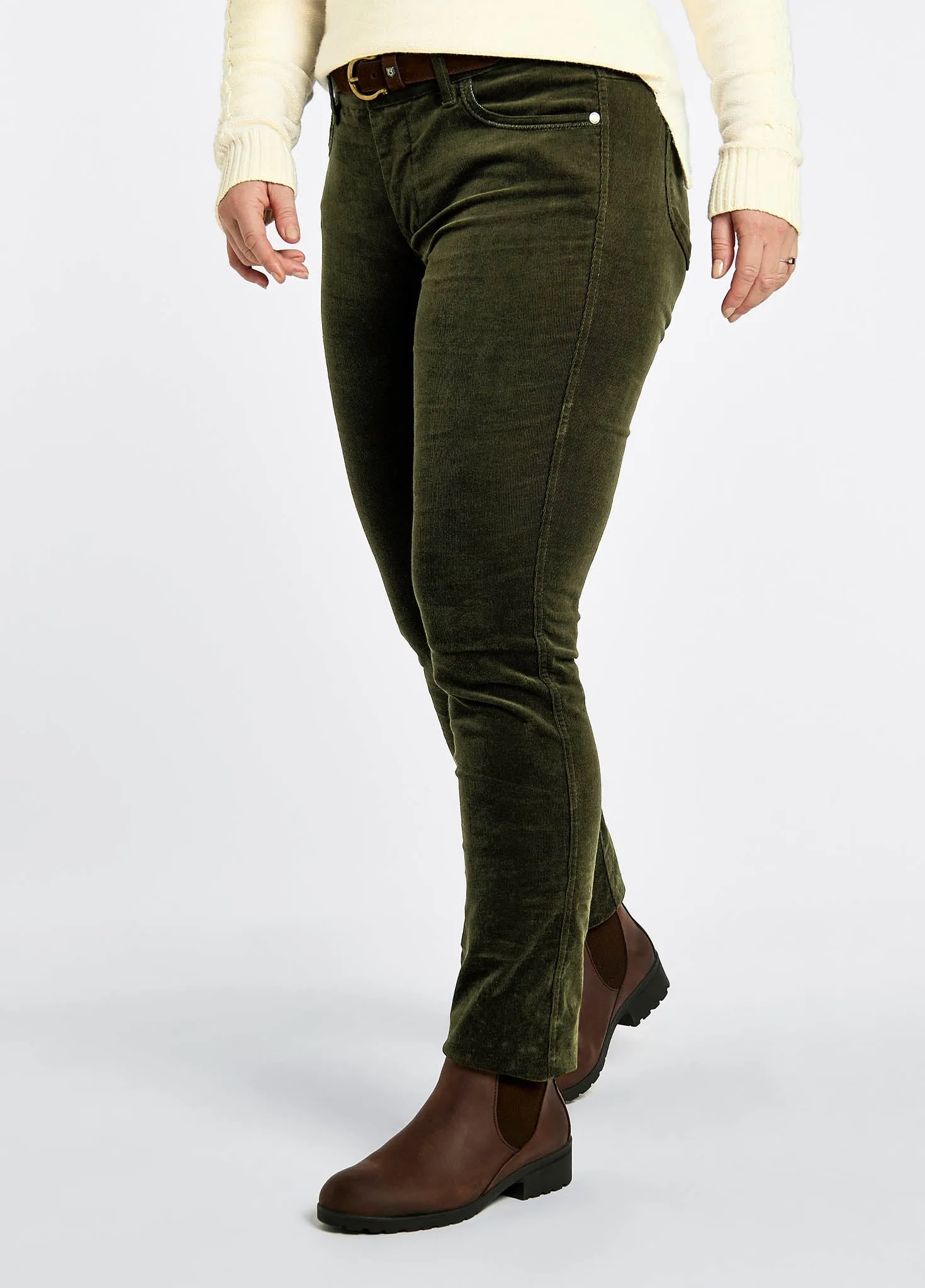 Honeysuckle Jeans - Olive GridTexture Antistatic