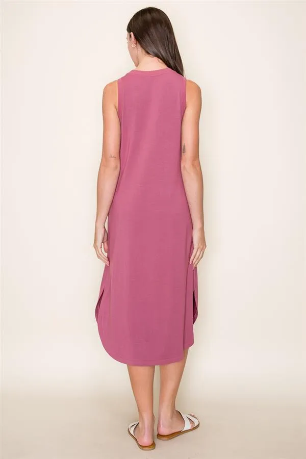 Super Soft Midi Pocket Dress HeavyDuty Zipper Office Glam