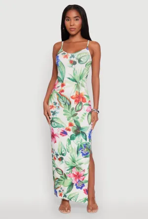 Metallic Pop Timeless Glow Haute Monde Sleeveless Scoop Neck Floral Maxi Dress
